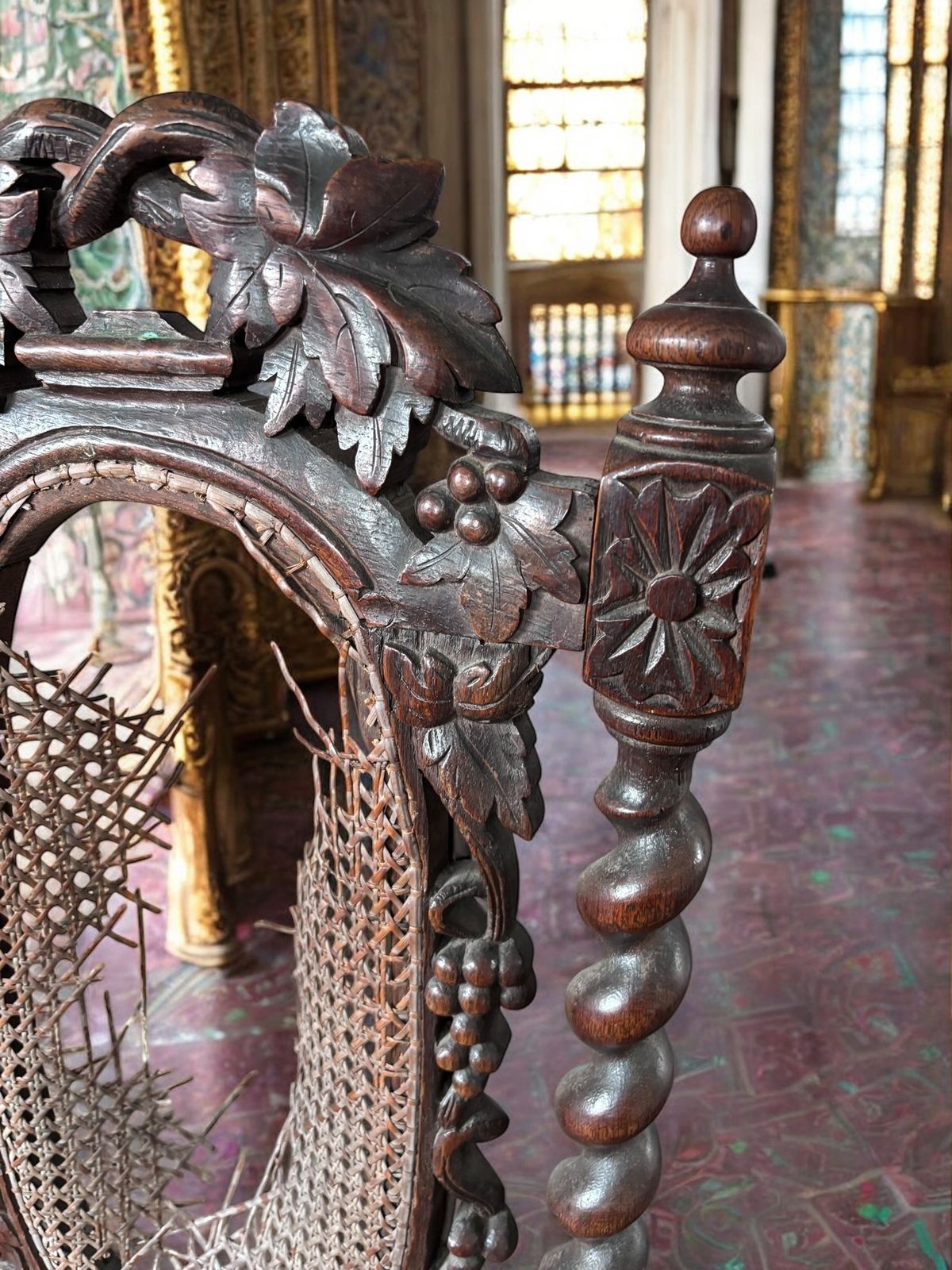 4 Late Victorian Heavily Carved Barley Twist Chairs photo furniture
