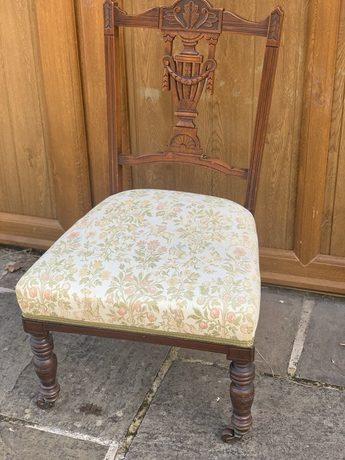A Pretty Edwardian Walnut Bedroom Chair