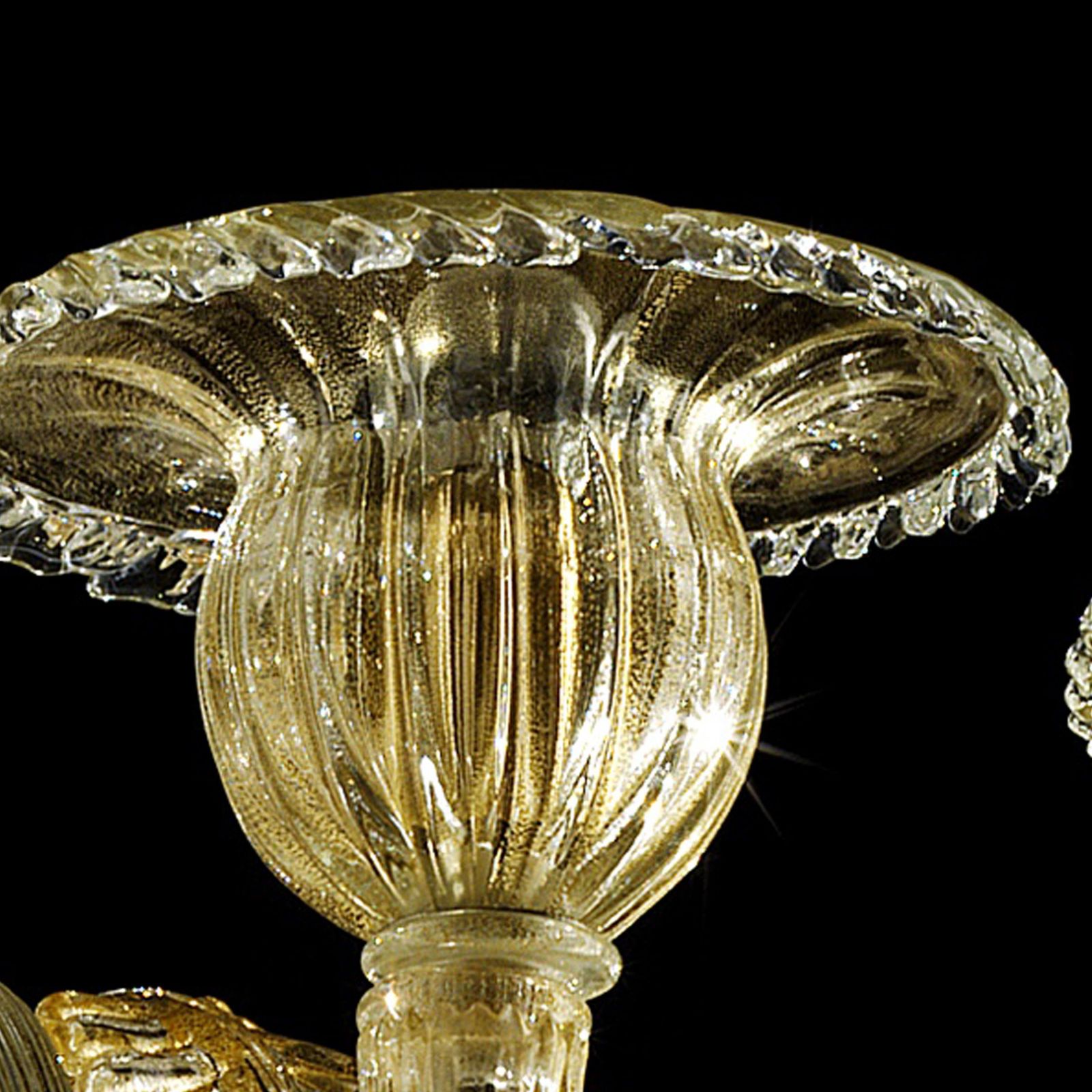 Venetian Gold Chandelier With Big Leaves photo 10999.0