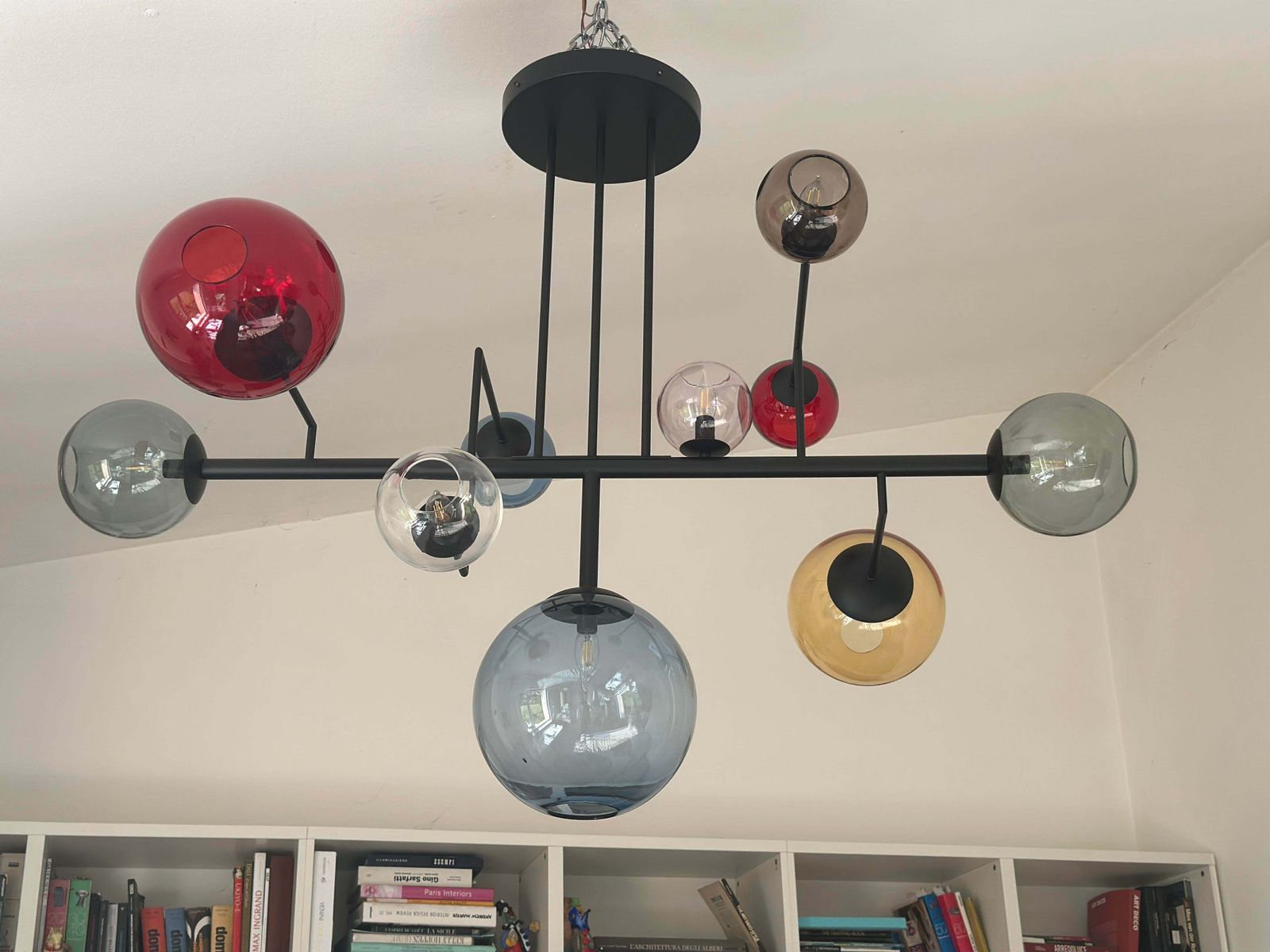 photo vintage Contemporary Multicolor Spheres Murano Glass Sputnik Chandelier By Simoeng