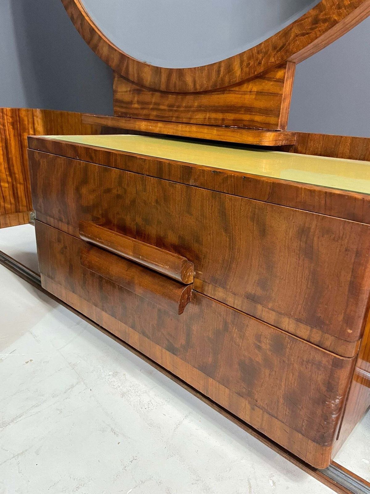 photo for sale Art Deco Vanity With Stool, Walnut, Czechoslovakia, 1930s