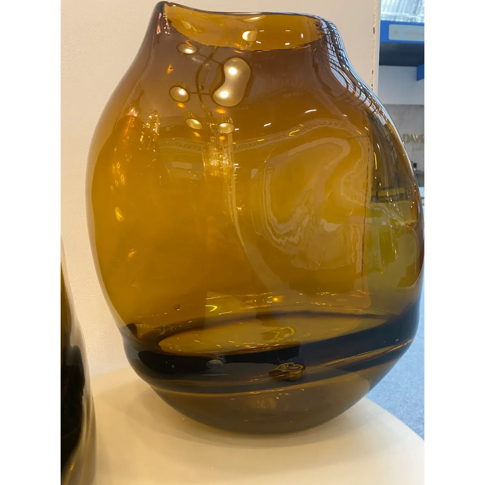 Italian Unique Artistic Murano Glass Vases Amber/Fume' photo vinterior