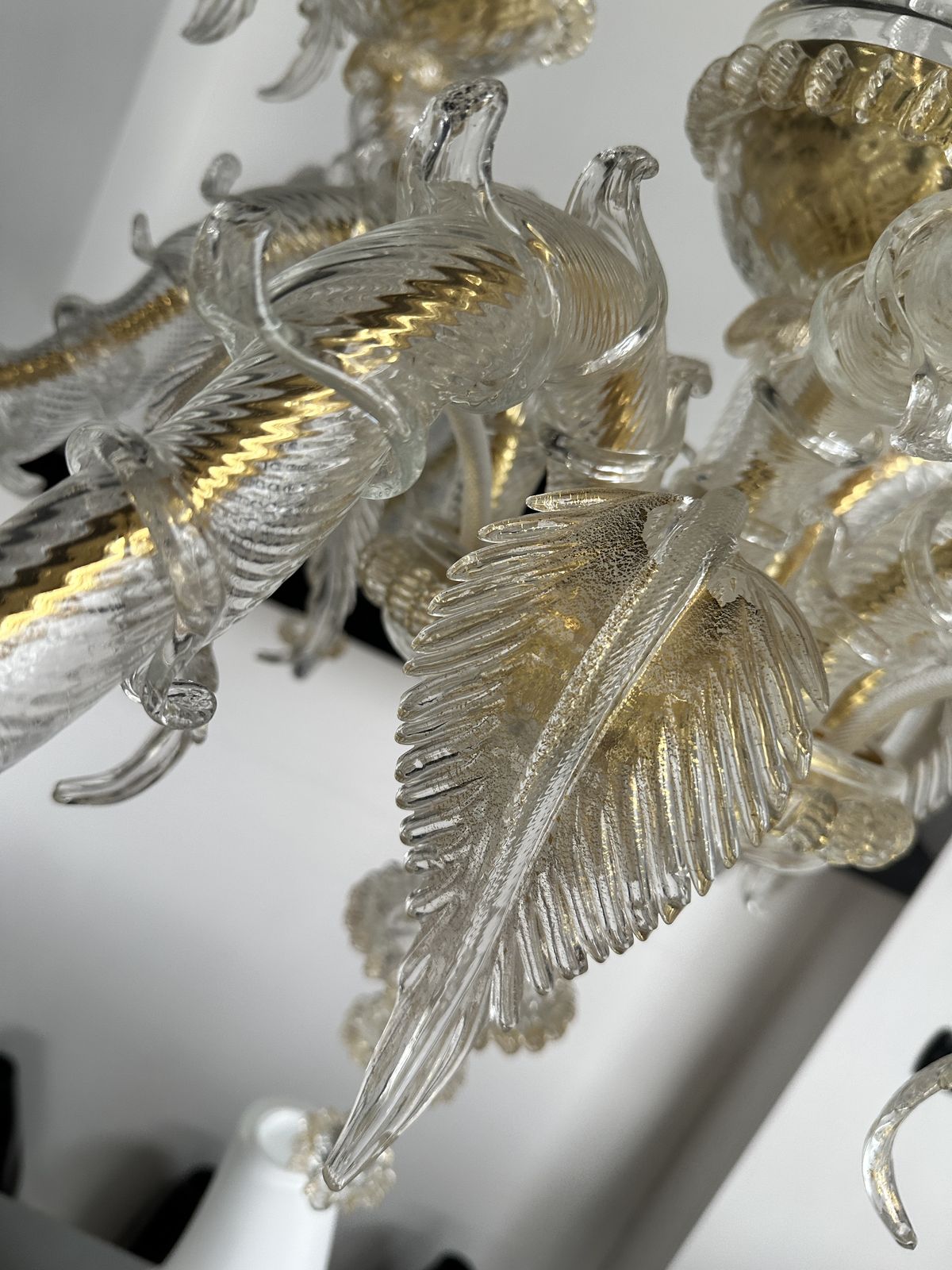 Venetian Gold "Ca' Rezzonico" Murano Glass Chandelier photo Lighting