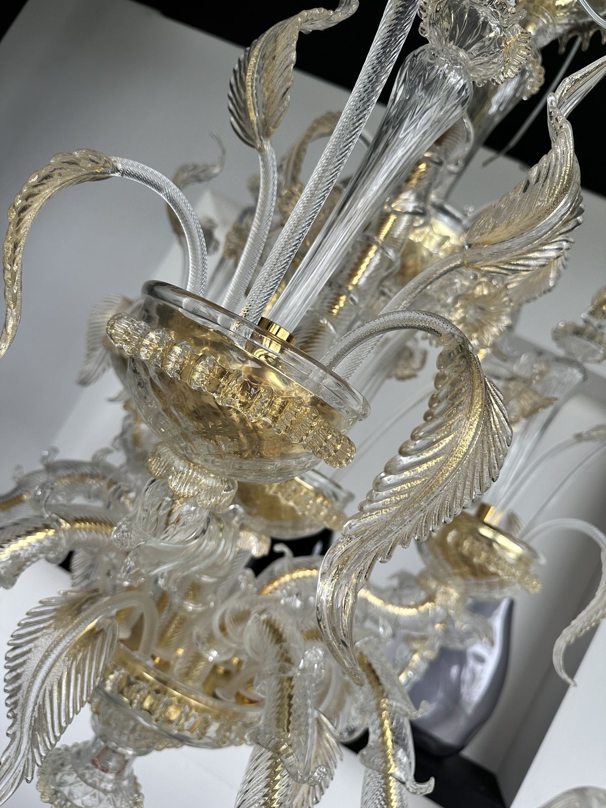 Venetian Gold "Ca' Rezzonico" Murano Glass Chandelier photo vintage