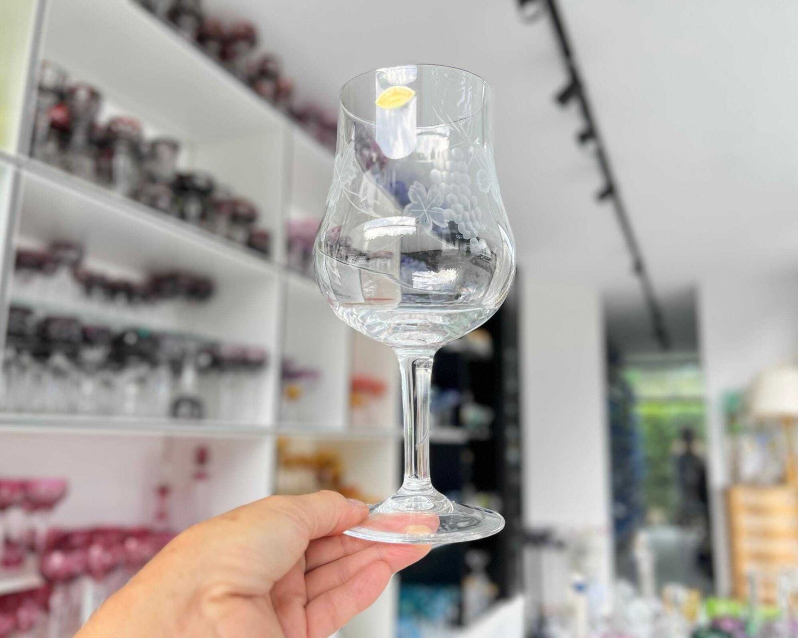 Xl Kristallen Wijnglas | Gegraveerde Druiven | Joseph Terstler Frans photo furniture