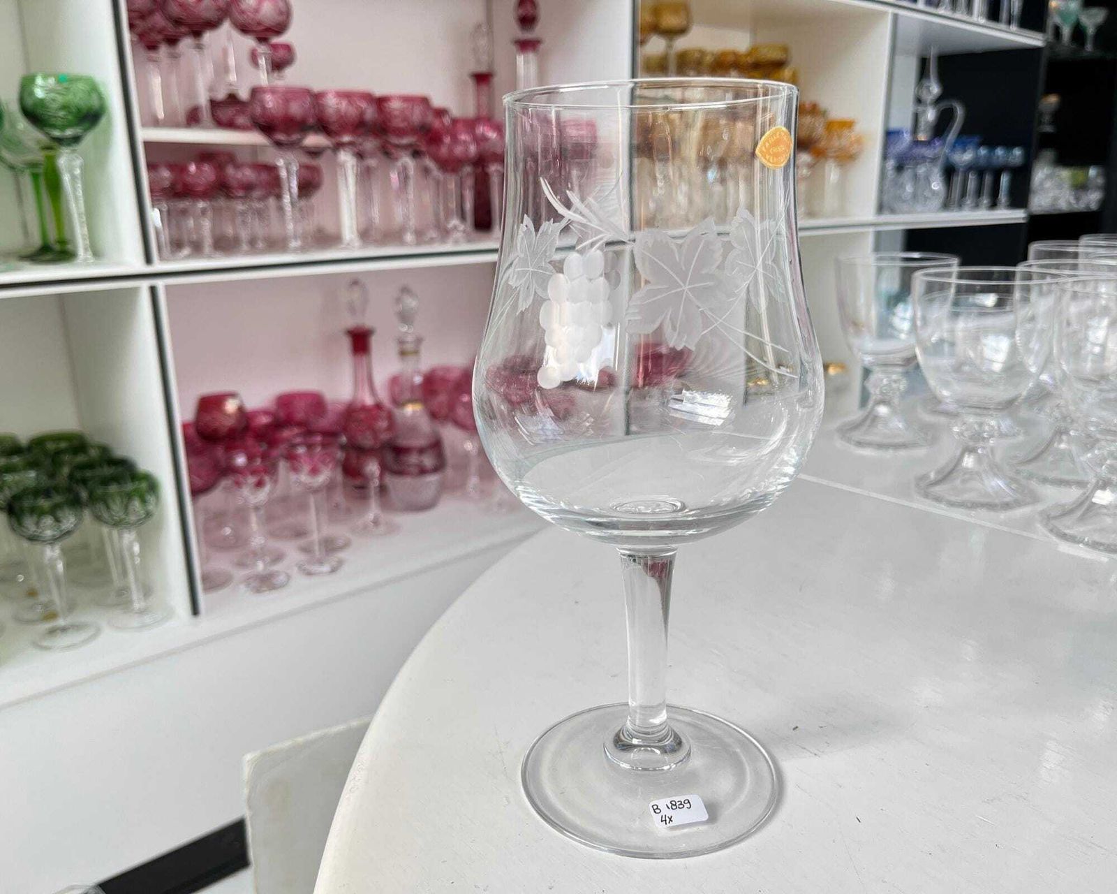 Xl Kristallen Wijnglas | Gegraveerde Druiven | Joseph Terstler Frans photo Woonaccessoires