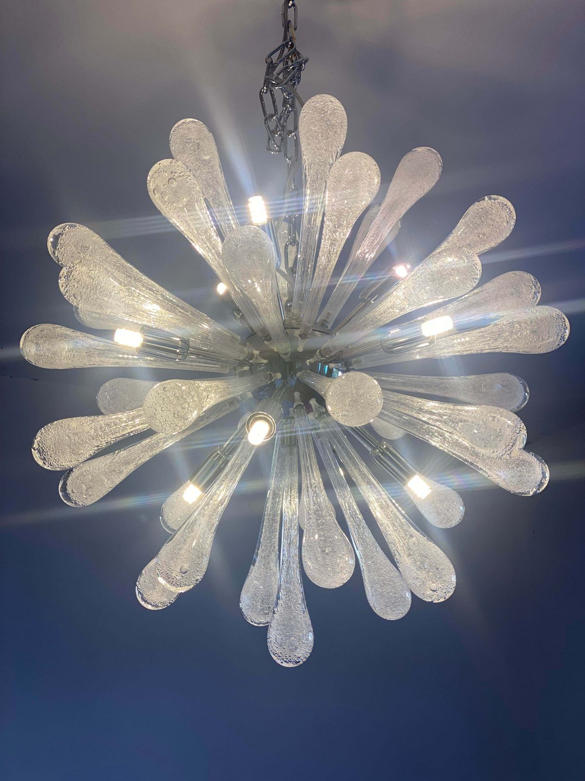Contemporary Pulegoso “Drops” Murano Glass Sputnik Chandelier photo buy