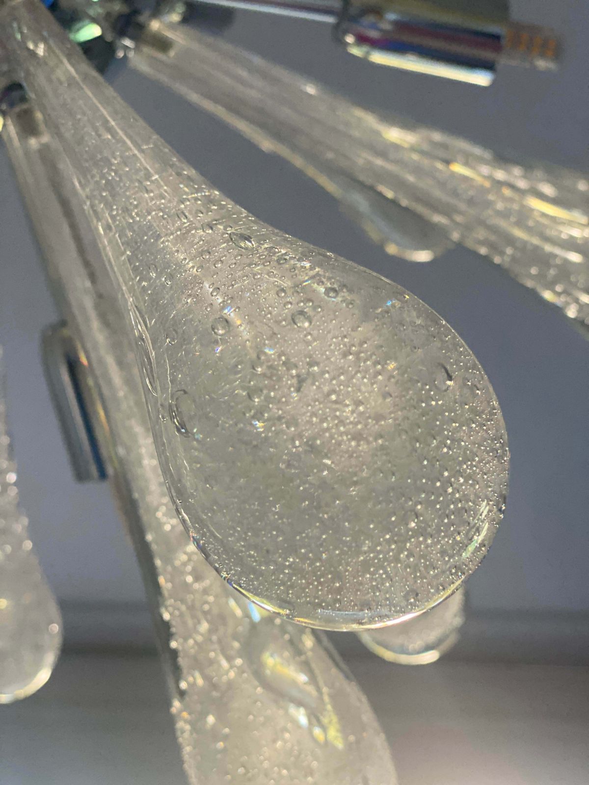 Contemporary Pulegoso “Drops” Murano Glass Sputnik Chandelier photo vintage