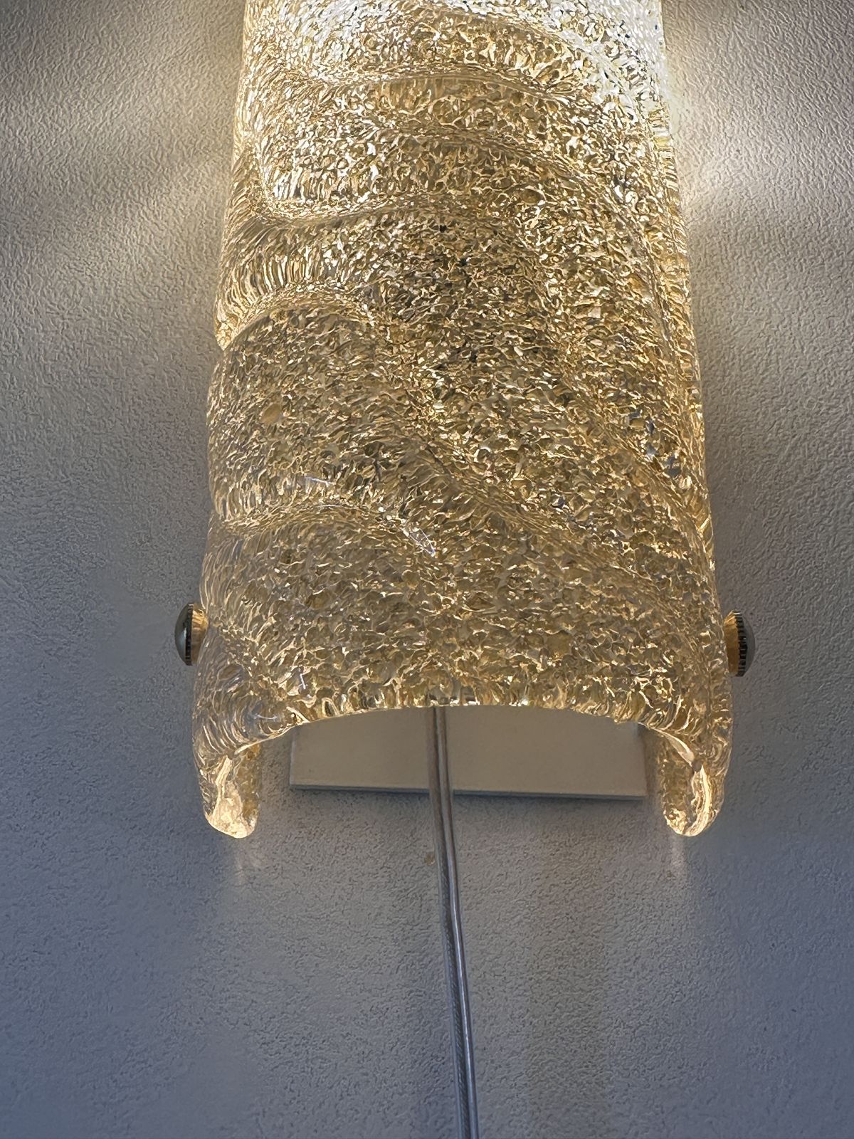 Set Of Two Venetian Gold “Graniglia” Murano Glass Wall Sconce photo Lighting