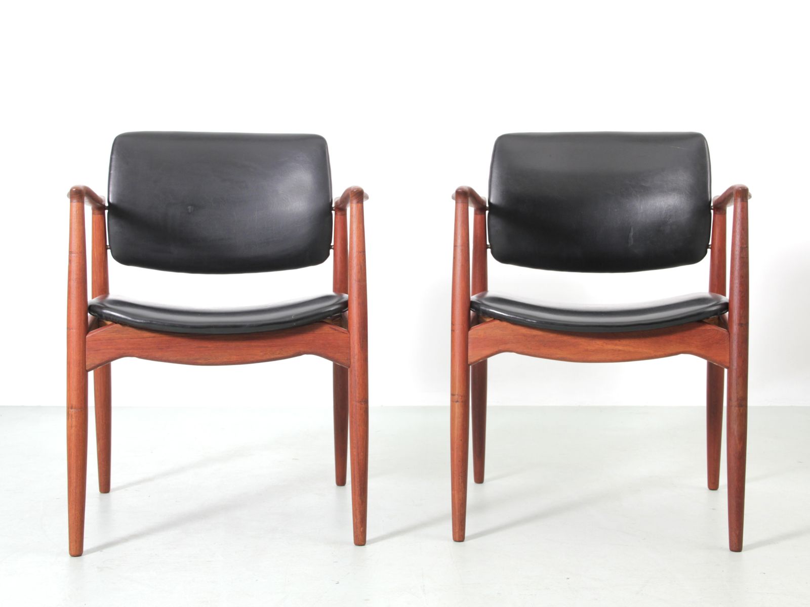 photo buy Mid Century Modern Danish Pair Of Armchair In Teak Model Captain 66 By Erik Buck