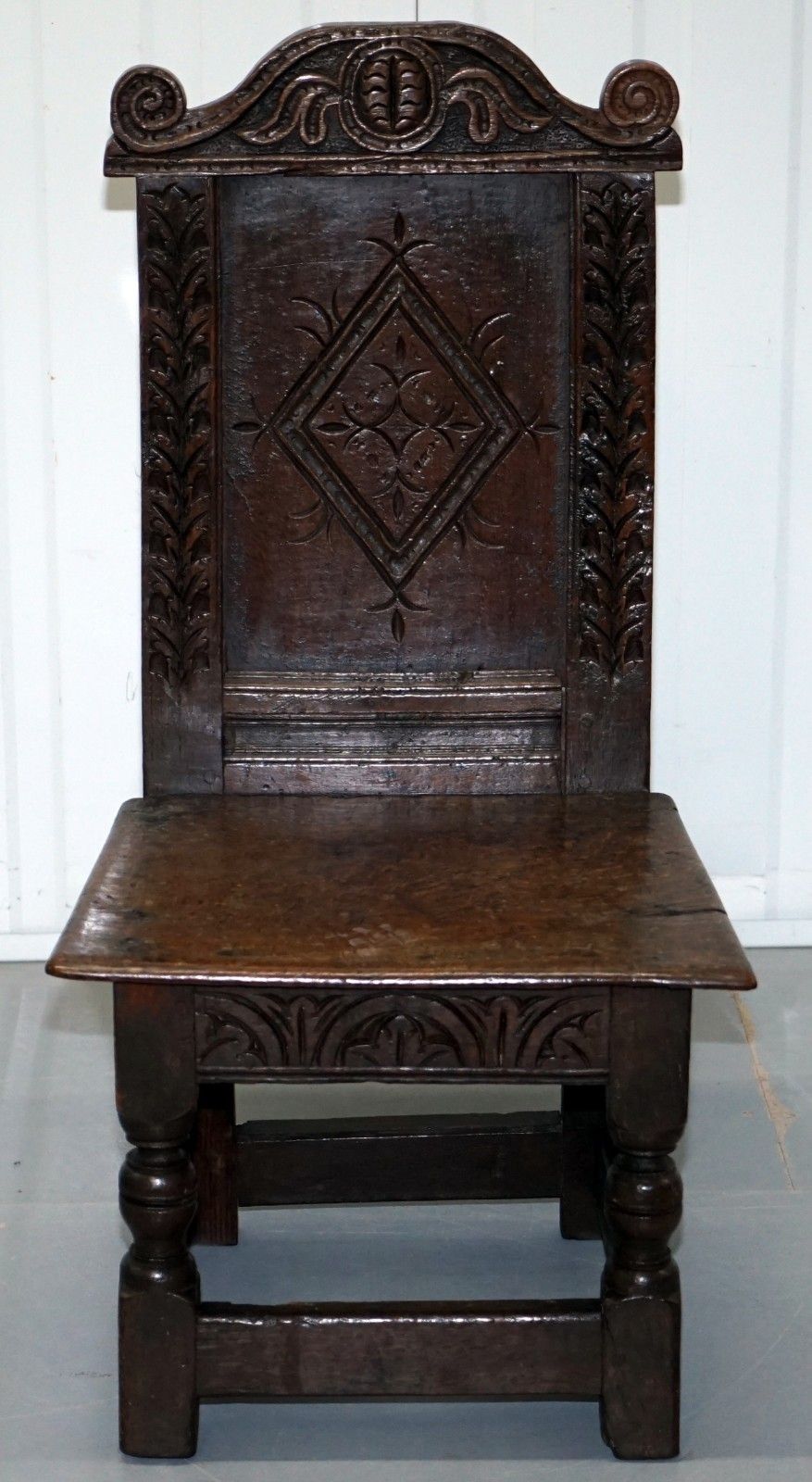 Rare Circa 1760 Fruit Wood Chair Nicely Carved Quite Small 18th Century Example photo for sale