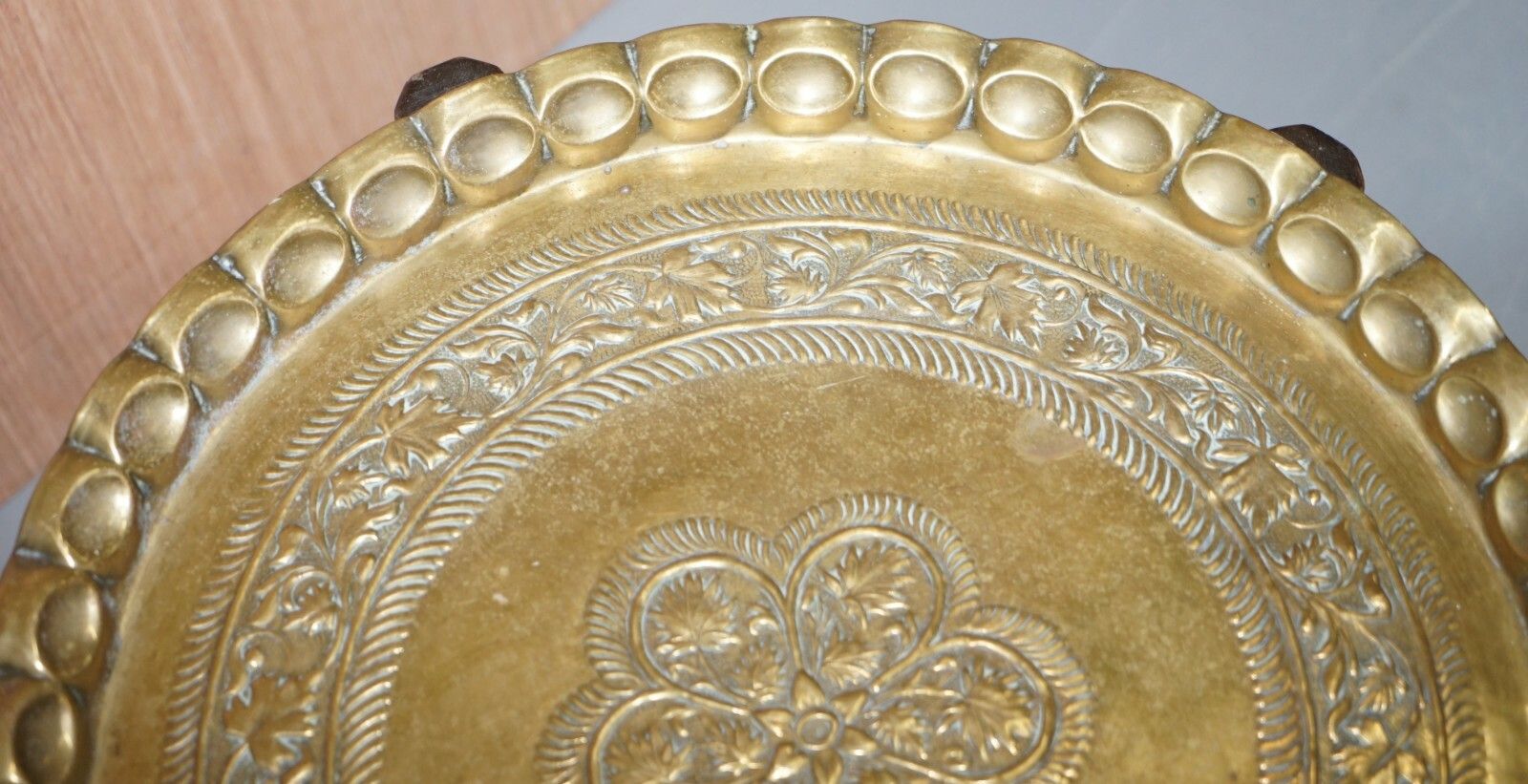 Very Rare Circa 1920 1940 Persian Moroccan Brass Topped Folding Occasional Table photo buy