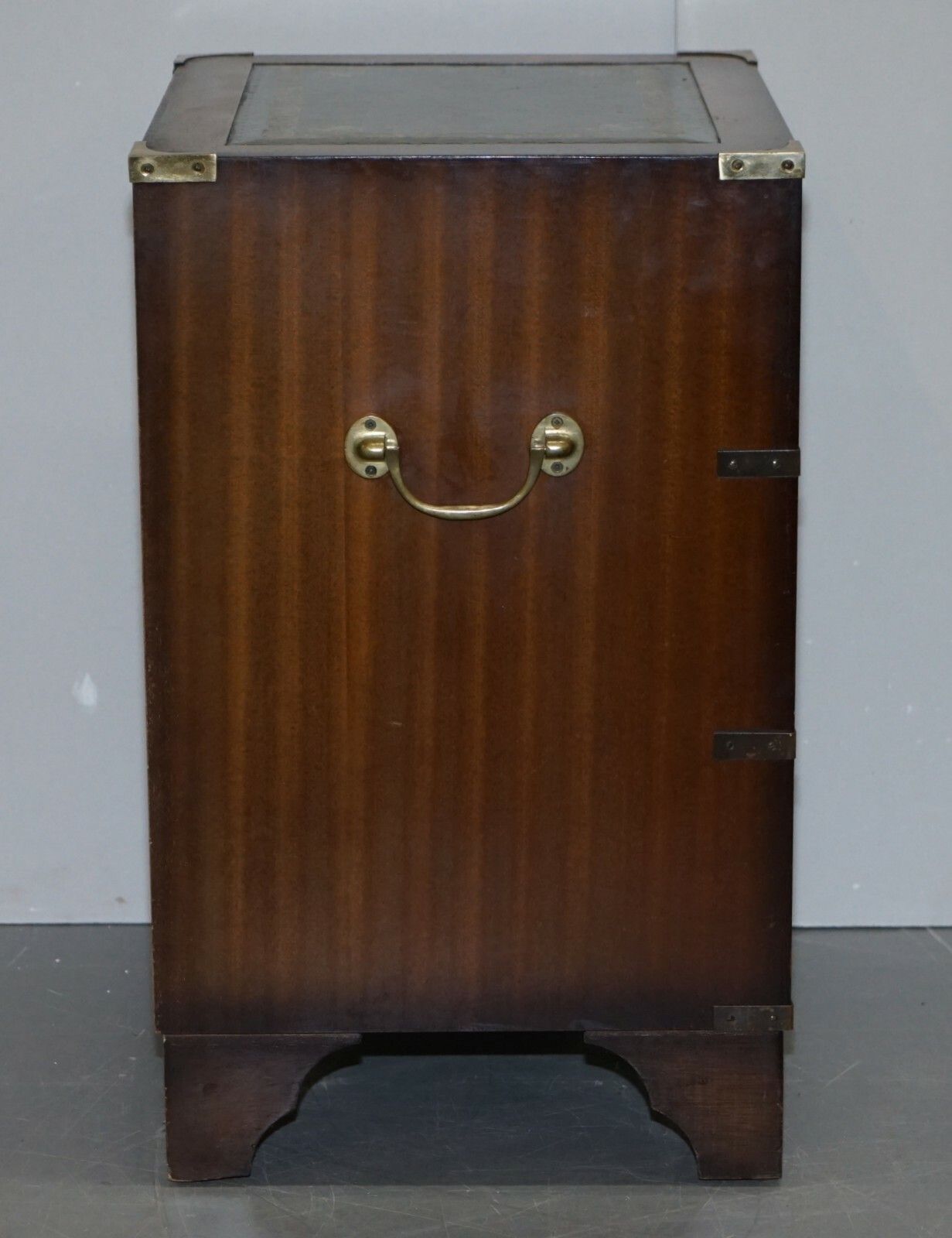 Period Harrods Kennedy Military Campaign Side Table Chest Of Drawers Leather Top photo buy