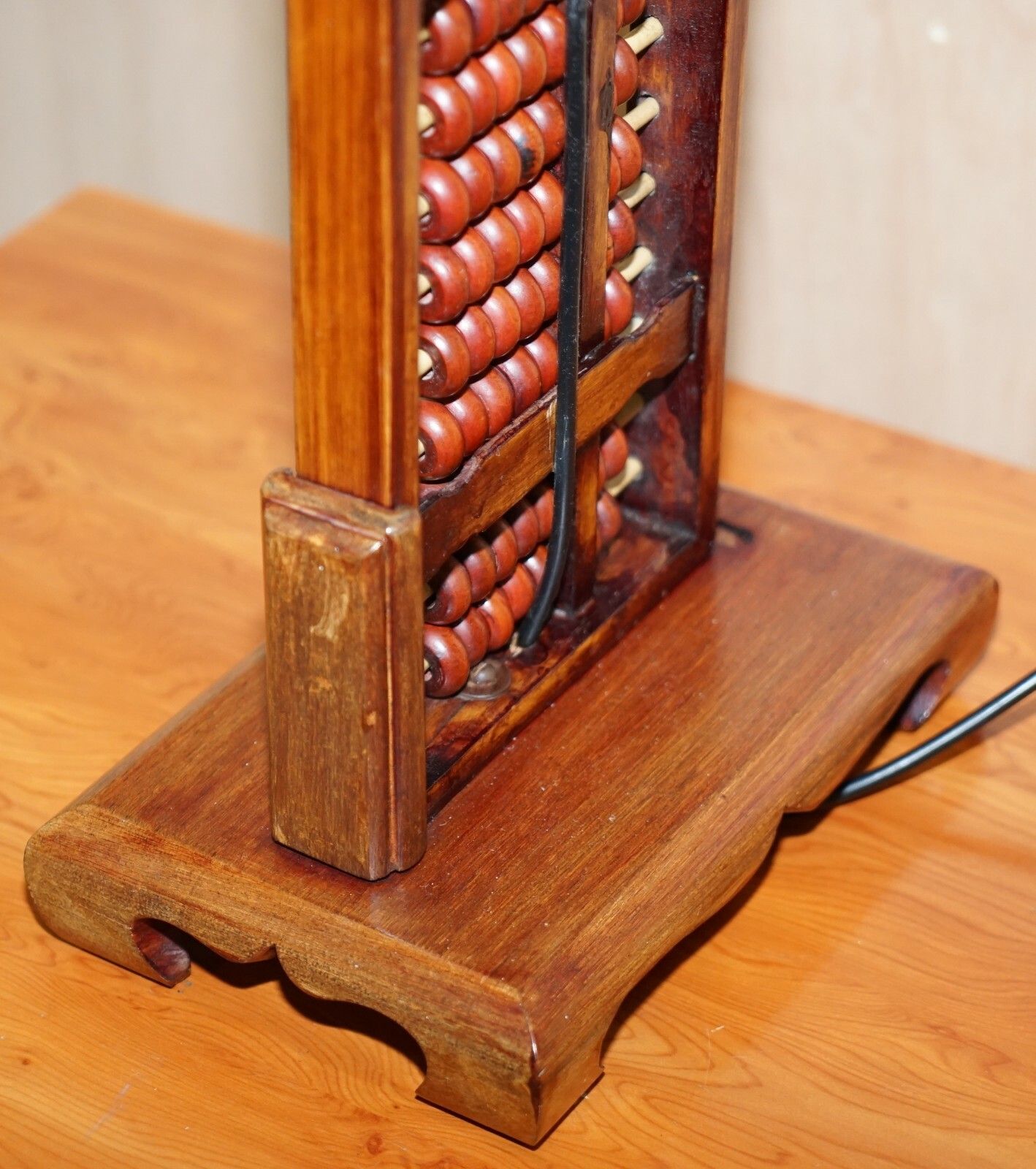 photo furniture Vintage Mid Century Chinese Rosewood Abacus Lamp Fully Stamped Original Fittings