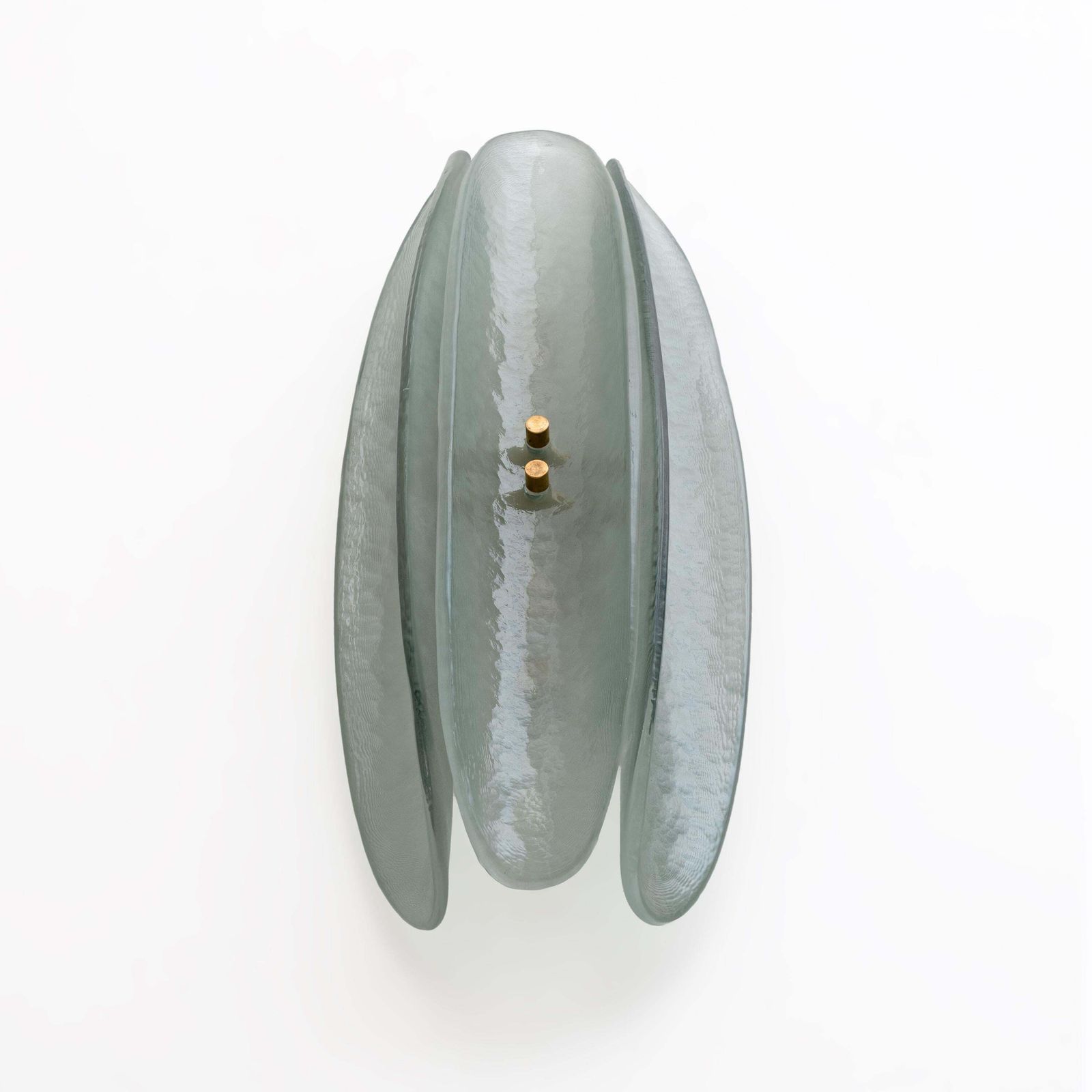 Pair Of Fontana Arte Style Mid Century Modern Aqua Green Murano Glass Sconces photo buy