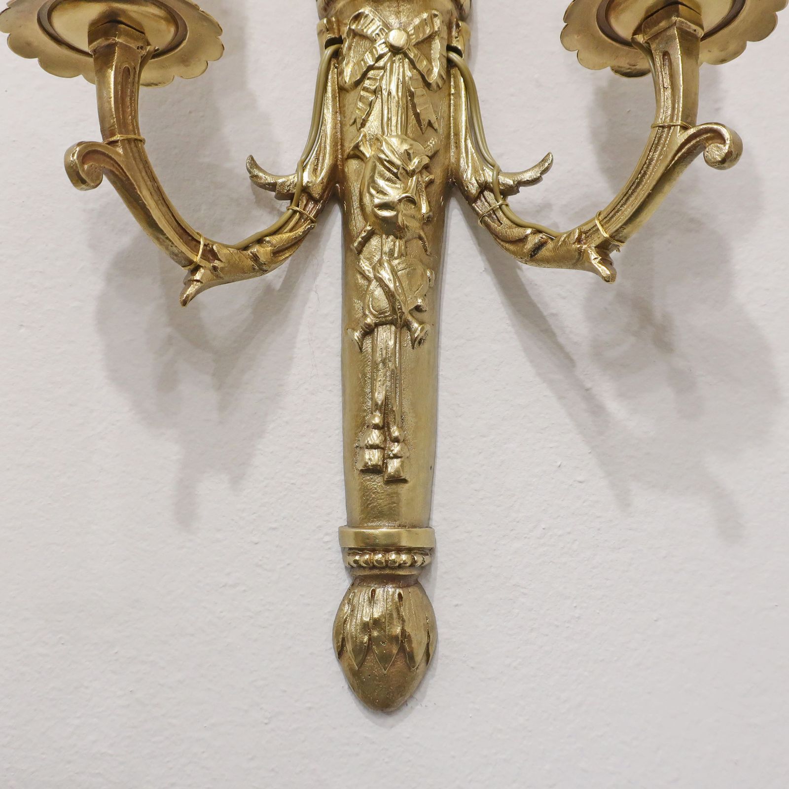Pair Of French Gilt Bronze Twin Arm Wall Lights By Charles Casier photo vinterior