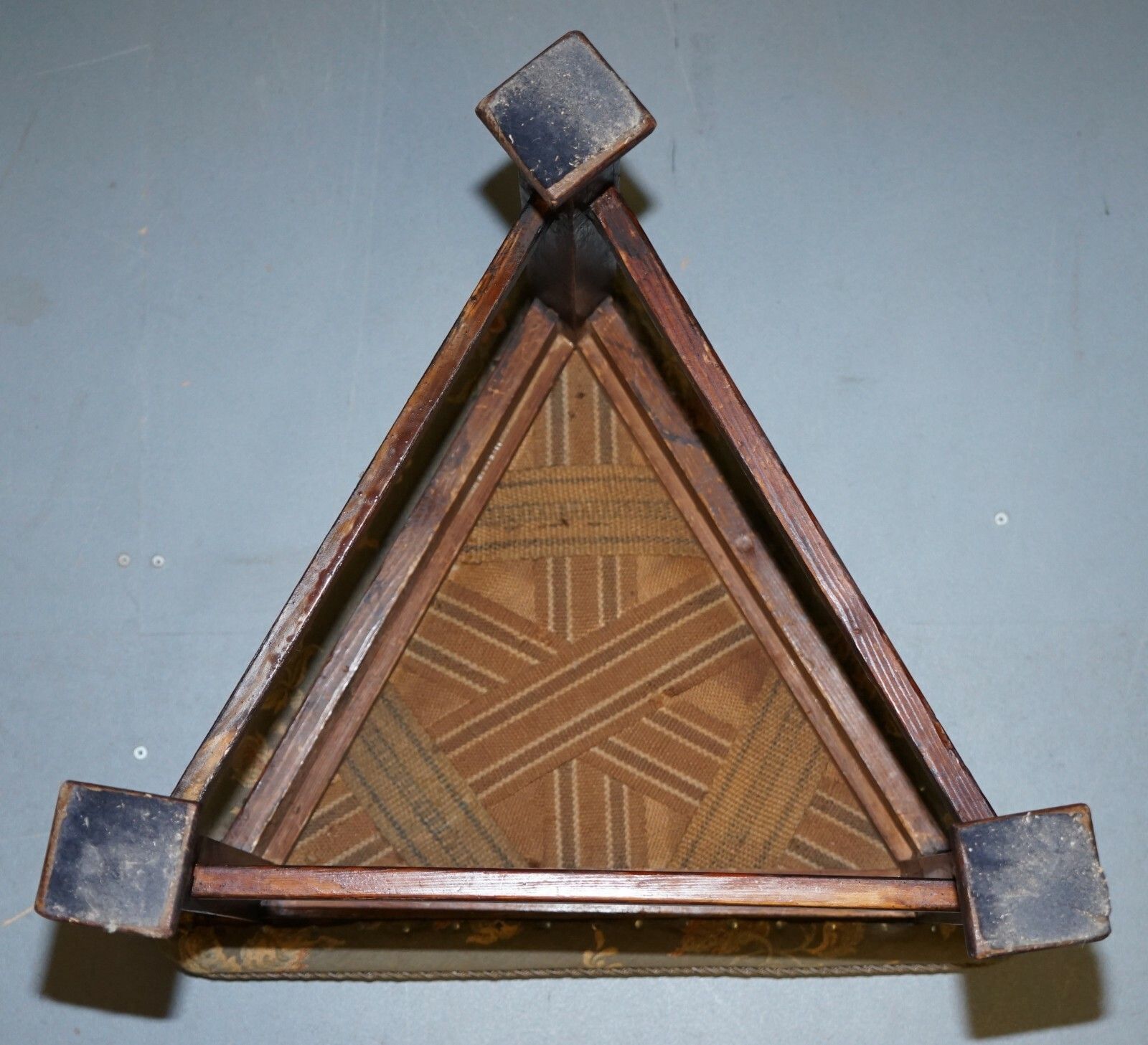 750.0 Rare Circa 1860 Victorian Triangle Hunting Stool From Buckeburg Castle Germany photo