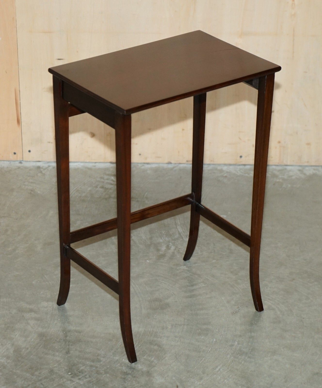 photo buy Vintage Circa 1940's English Mahogany Nest Of Three Side End Lamp Wine Tables