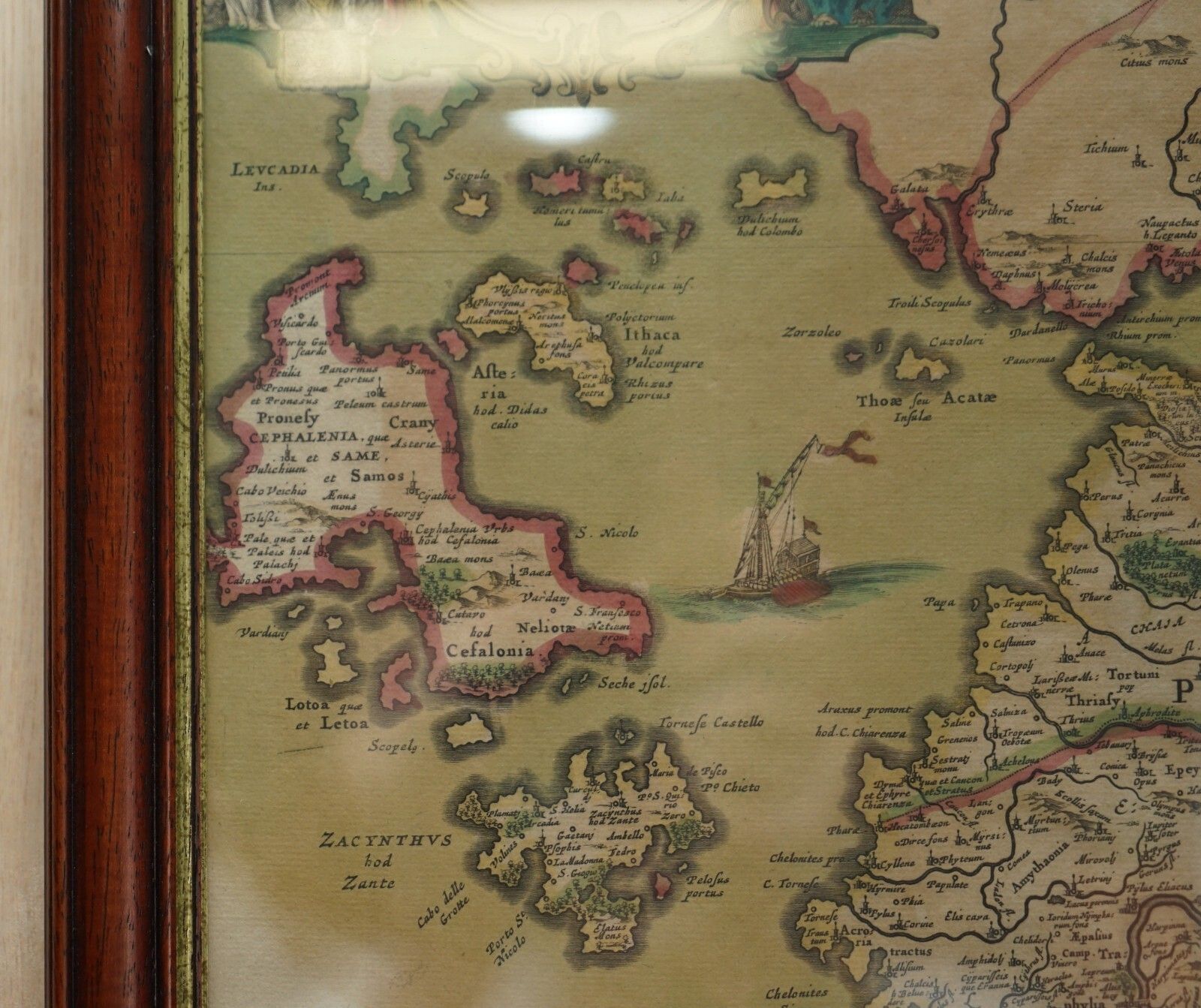 Greece 1660 Jan Jansson Watercolour Map Peloponesus Sive Morea I Laurenbergio photo vinterior