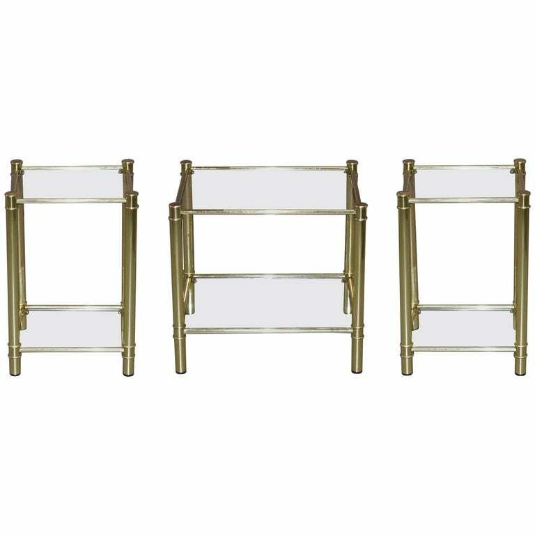 Suite Of Three Vintage Gold Gilt Tables, Pair Of Side Table & One Larger Coffee
