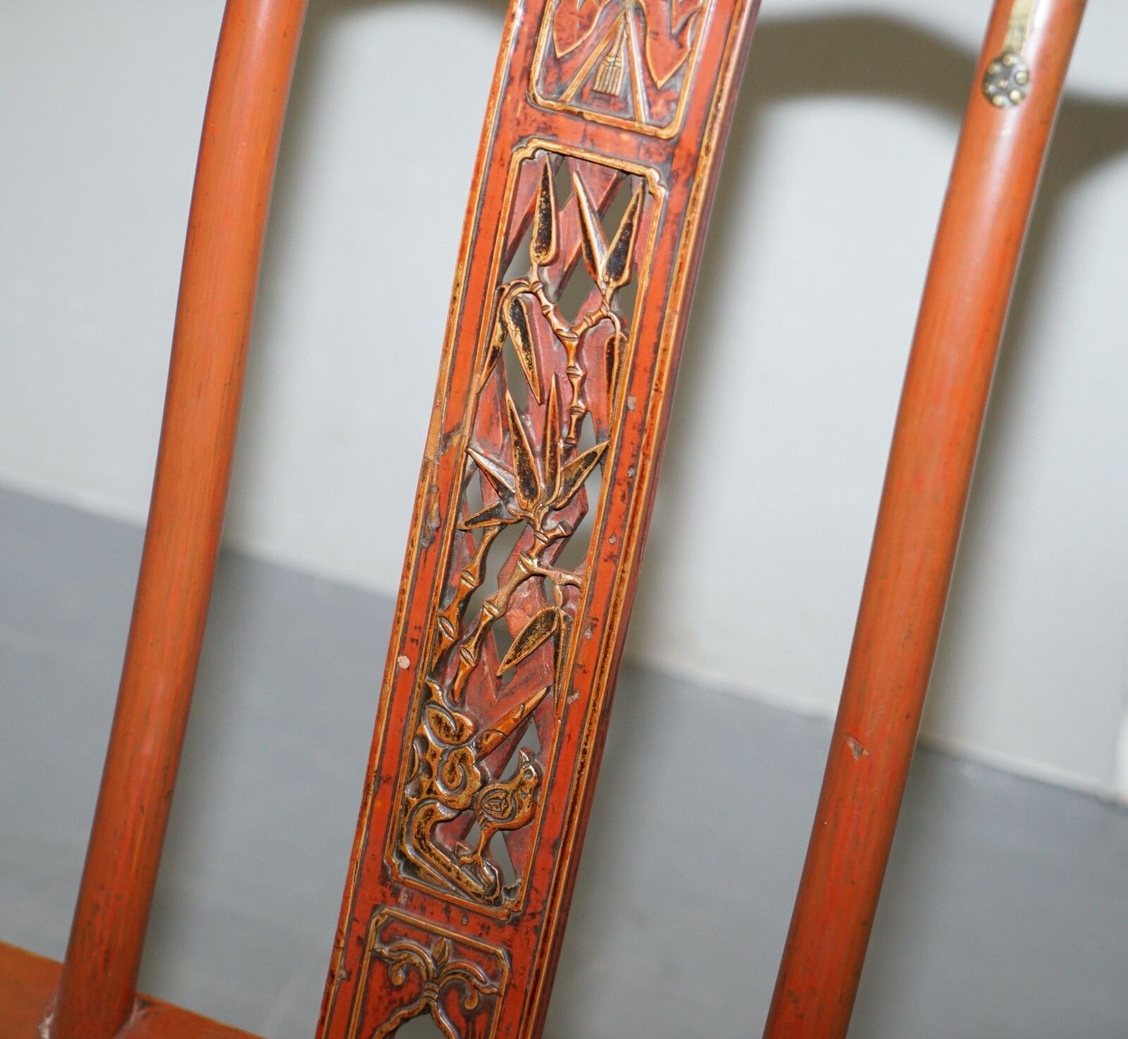 Antique Chinese Circa 1900  1920 Export Folding Occasional Chair Nice Carvings photo 750.0