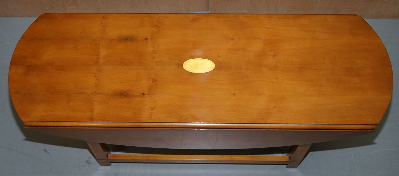 Furniture Workshop New Bevan Funnell Burr Yew Wood Extending Oval Campaign Coffee Table photo