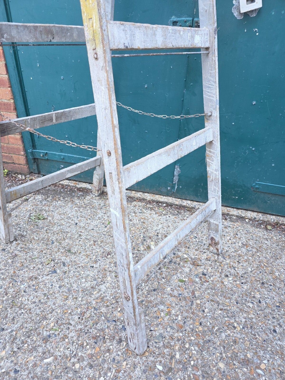 Vintage French Pine Wooden Trestle Ladders Shelving Wedding Display photo furniture