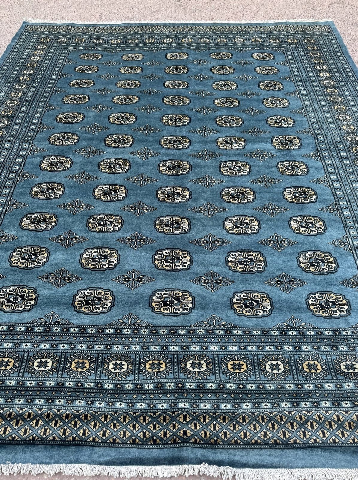 Denim Blue Bokhara Rug 8x10, Late 20th Century photo vinterior