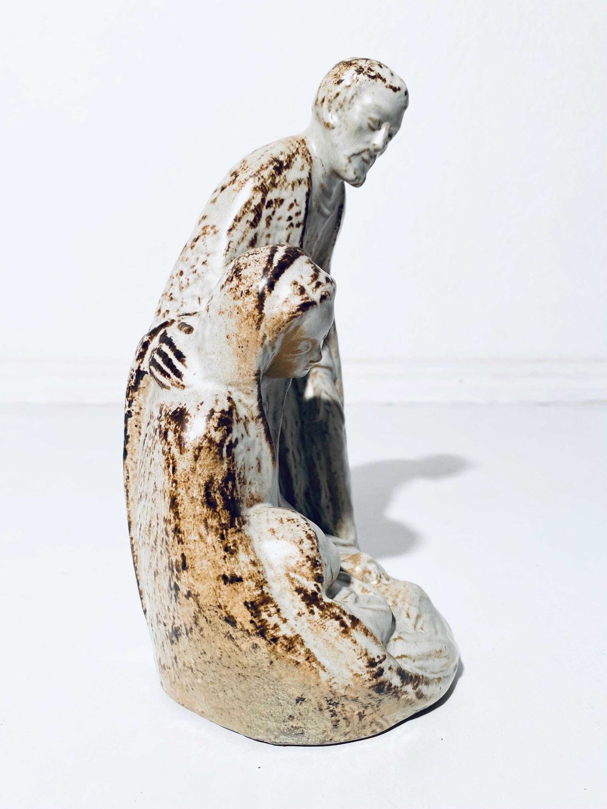 Wgp Langerwehe Ceramic Crib Nativity Mother Mary Joseph Jesus Relief / Kuckertz & Rennertz photo vinterior