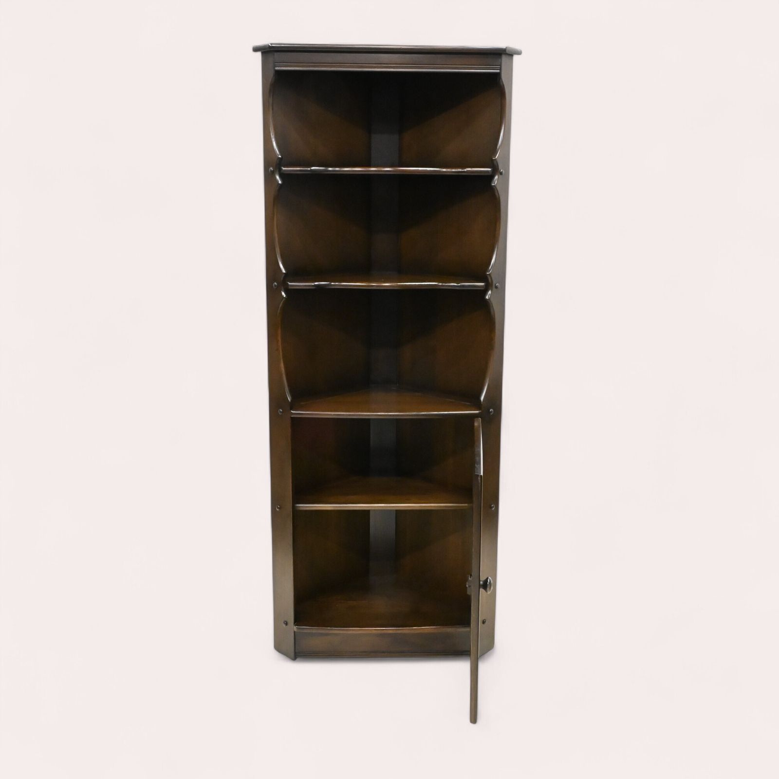 Genuine Ercol Corner Cabinet With Shelves Late 70s Free Uk Delivery photo vintage