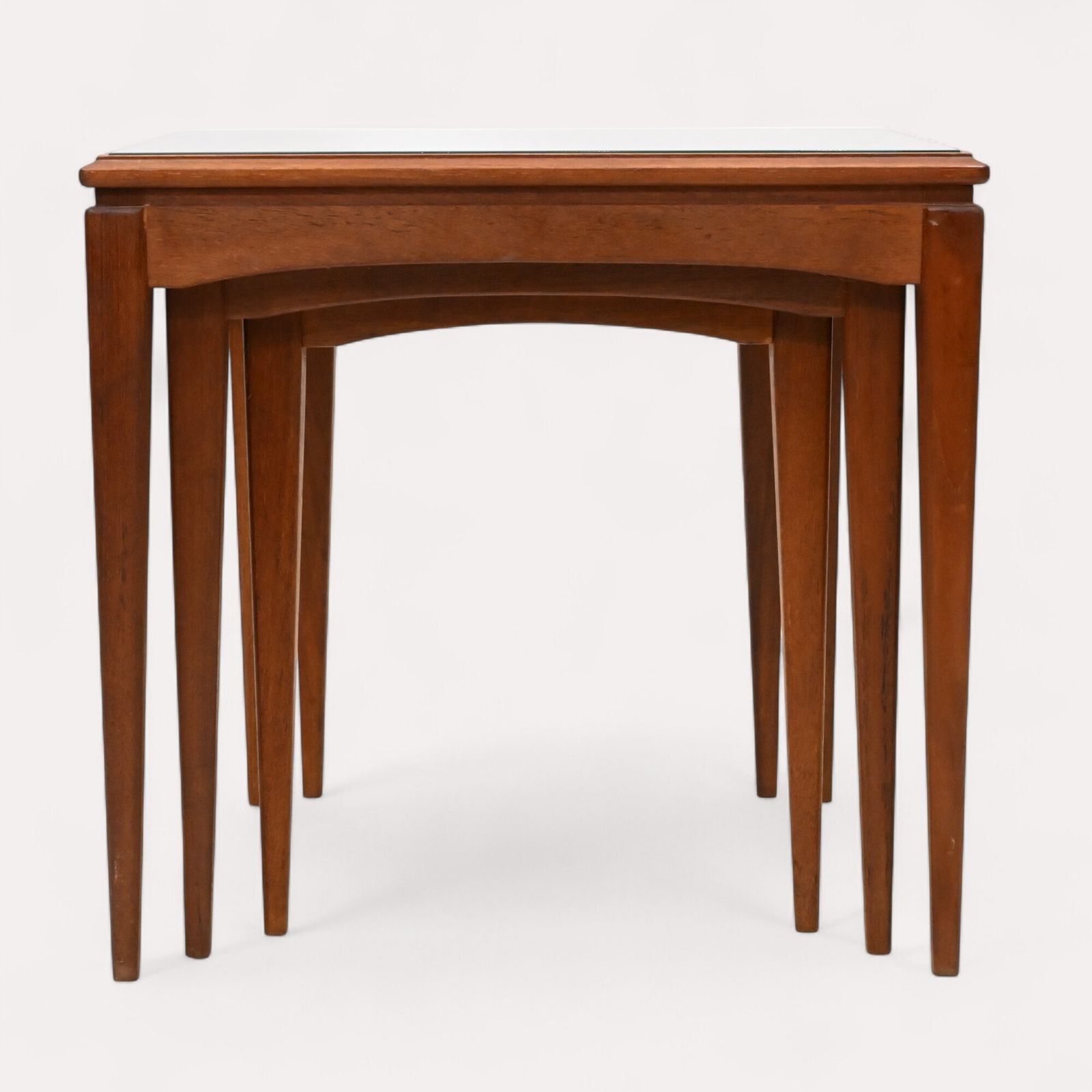 photo buy Retro Teak Nest Of Tables With Glass Tops Free Uk Delivery.