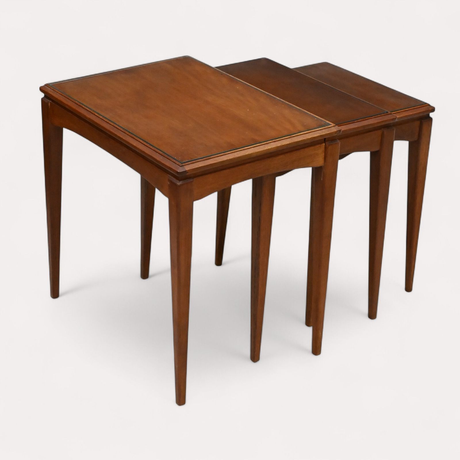 photo vintage Retro Teak Nest Of Tables With Glass Tops Free Uk Delivery.