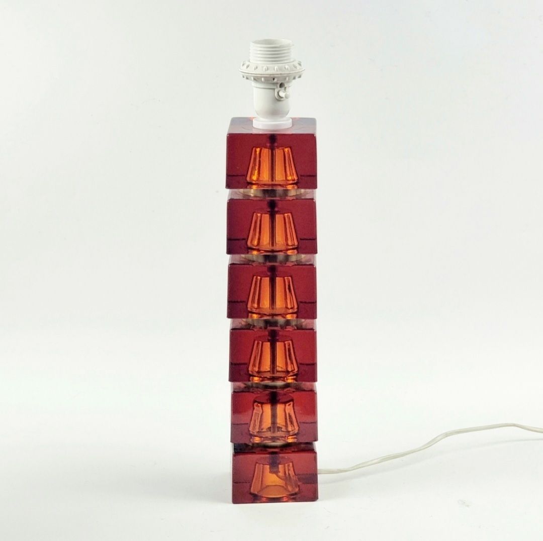 Large Mid Century Scandinavian Art Glass & Brass Table Lamp By Carl Fagerlund For Orrefors, Sweden, 1960s photo vinterior