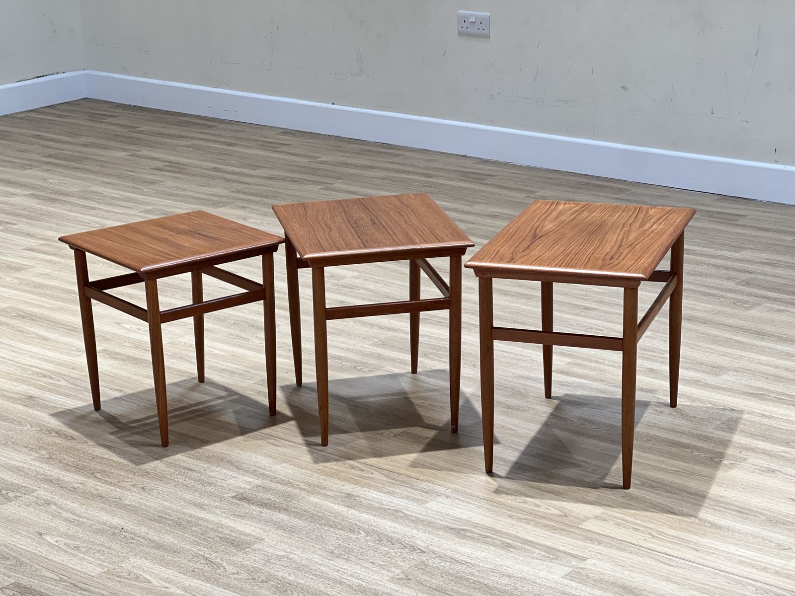 Set Of Three Danish Teak Nesting Tables By Johannes Andersen, 1960s photo vinterior