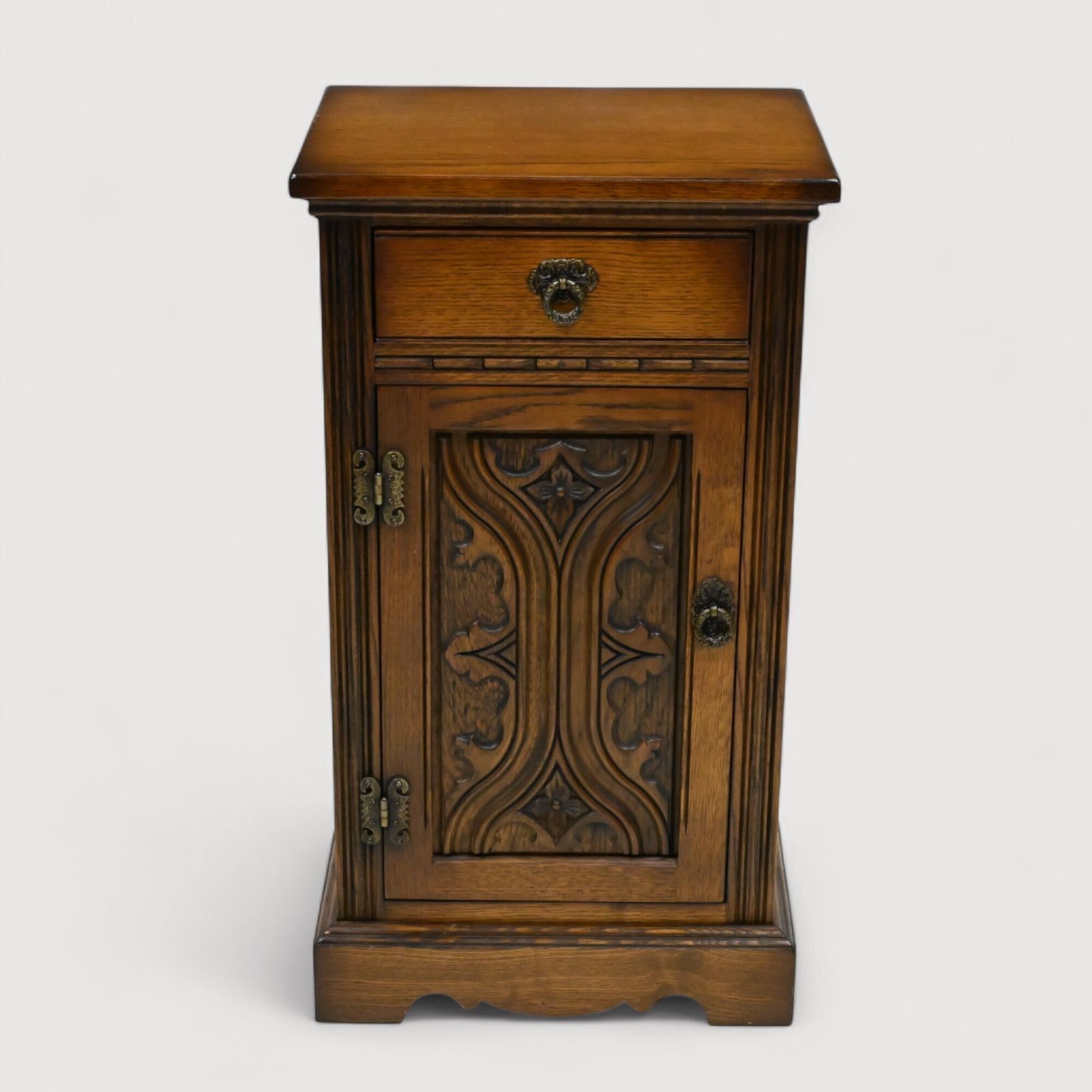 Old Charm Pedestal Cabinet Shelved Light Oak Free Delivery
