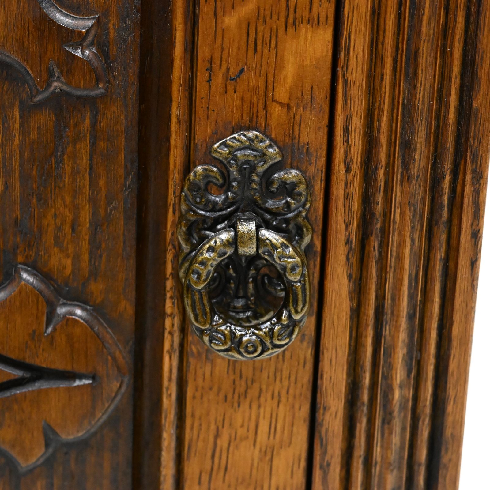 photo for sale Old Charm Pedestal Cabinet Shelved Light Oak Free Delivery