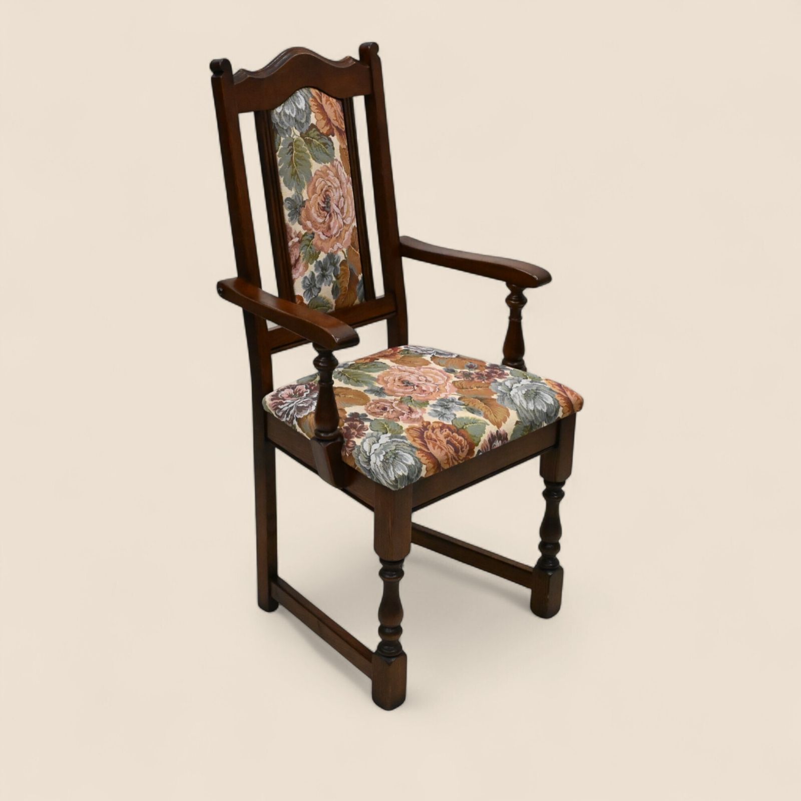6 Old Charm Dining Chairs Upholstered Tudor Brown Frames Free Uk Delivery* photo buy