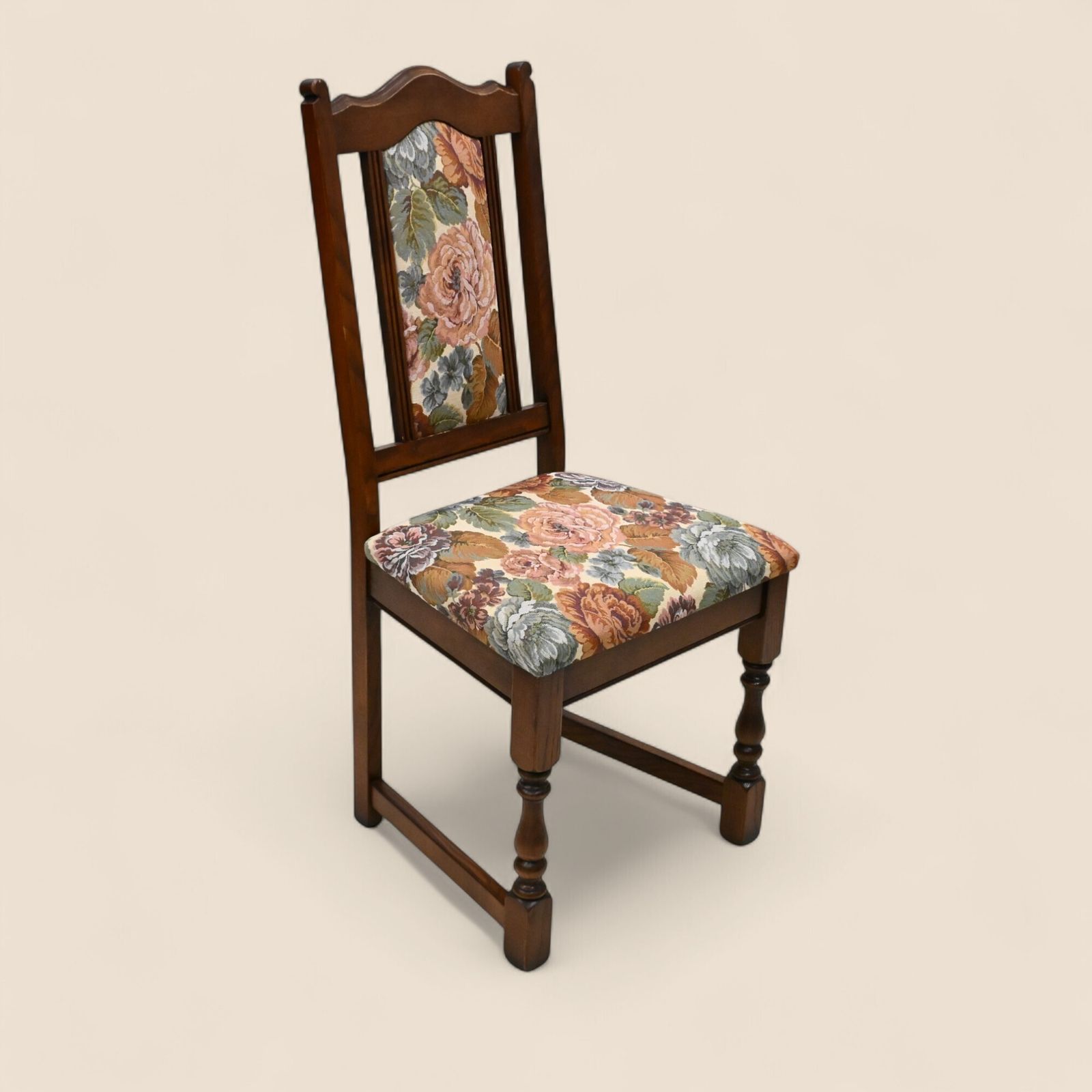 6 Old Charm Dining Chairs Upholstered Tudor Brown Frames Free Uk Delivery* photo vintage