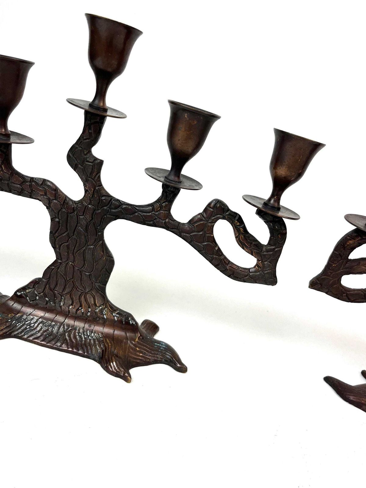 Stunning Pair Mid Century Anthroposoph Organic Tree Shaped Candle Holders Candlesticks photo 304.0