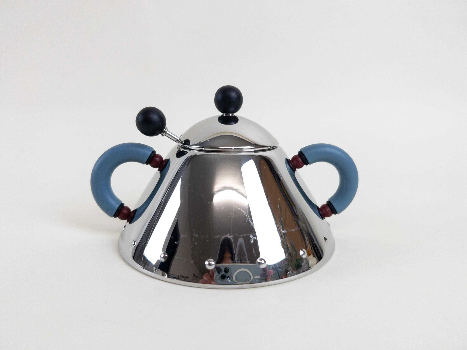Alessi Sugar And Creamer Set With 11 Coffee Spoons Designed By Michael Graves   Postmodern Design photo 162.0