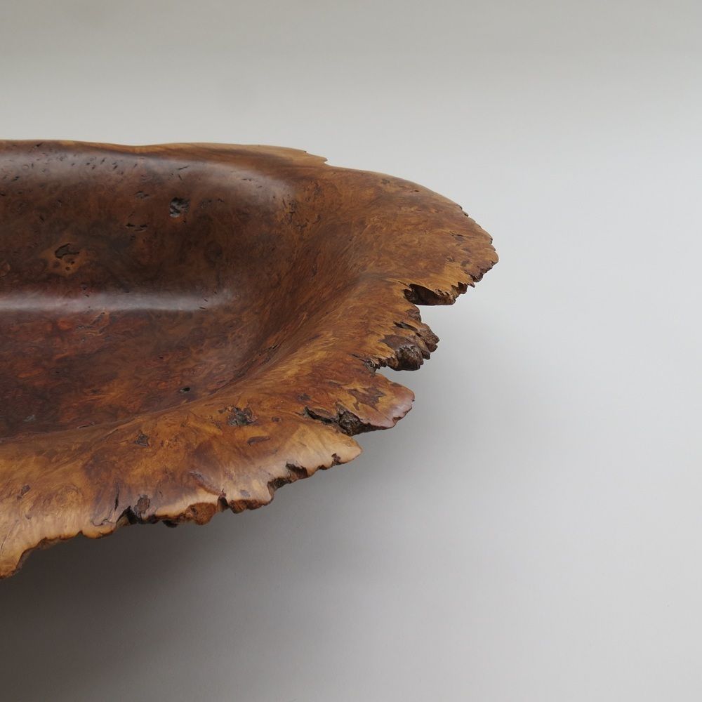 Very Large Vintage Wooden Bowl Gum Burr Wood photo vinterior