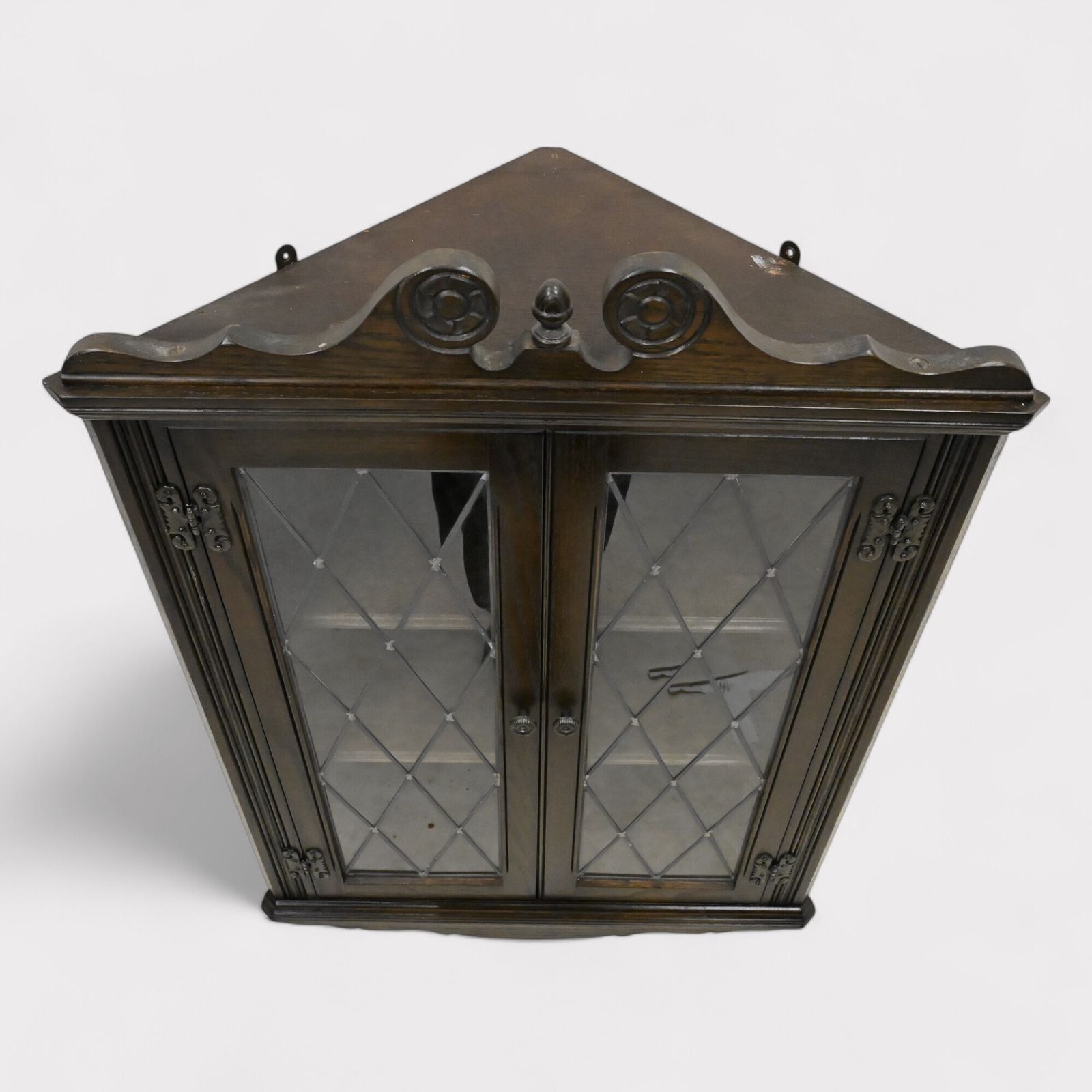 Old Charm Hanging Corner Display Cabinet Leaded Glass Model 1914 Free Delivery photo Furniture