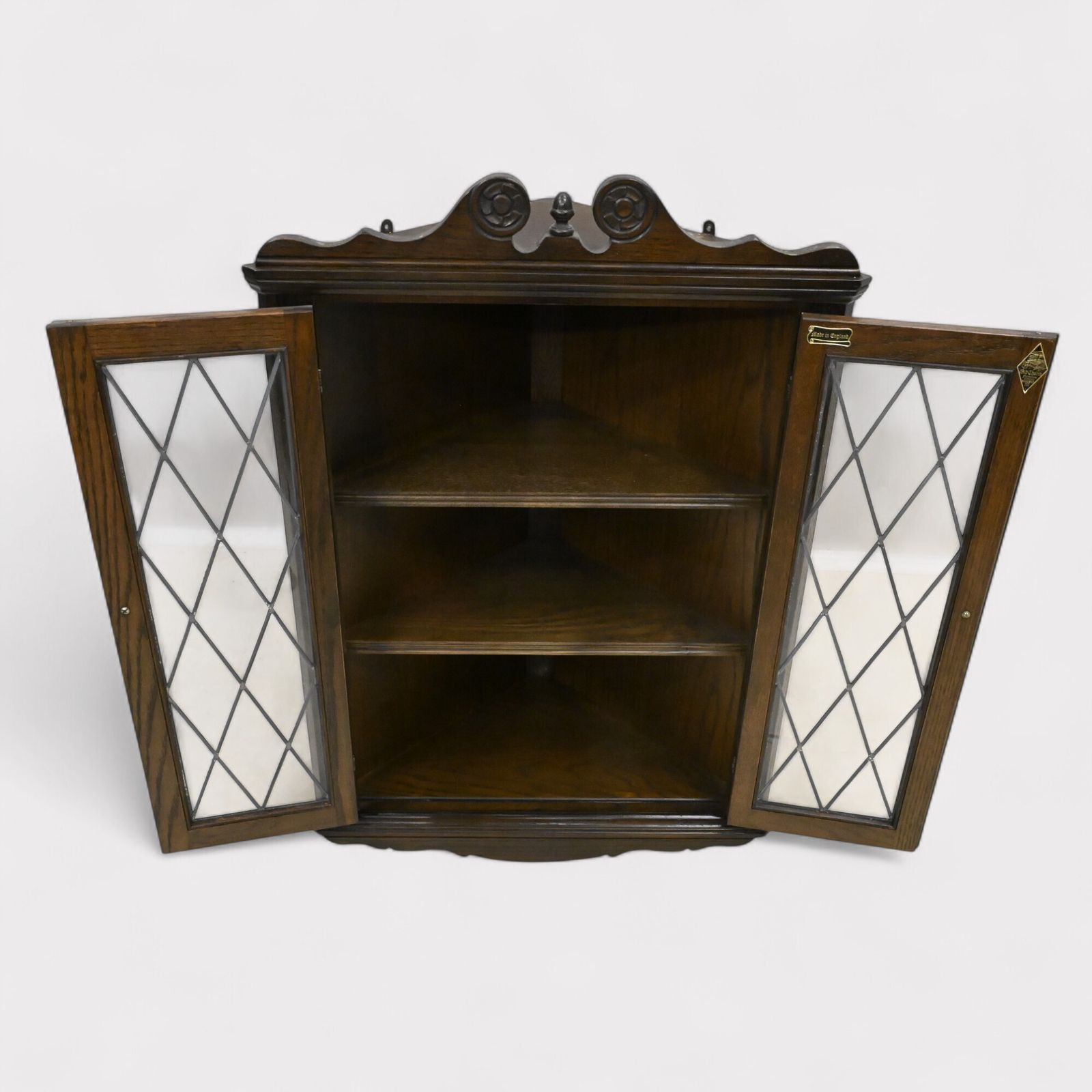 photo for sale Old Charm Hanging Corner Display Cabinet Leaded Glass Model 1914 Free Delivery