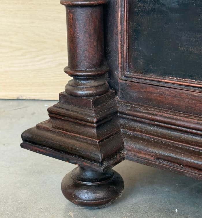 photo furniture 20th Century Pair Of Biedermeier Bedside Tables With Four Drawers In Ebonized Marble