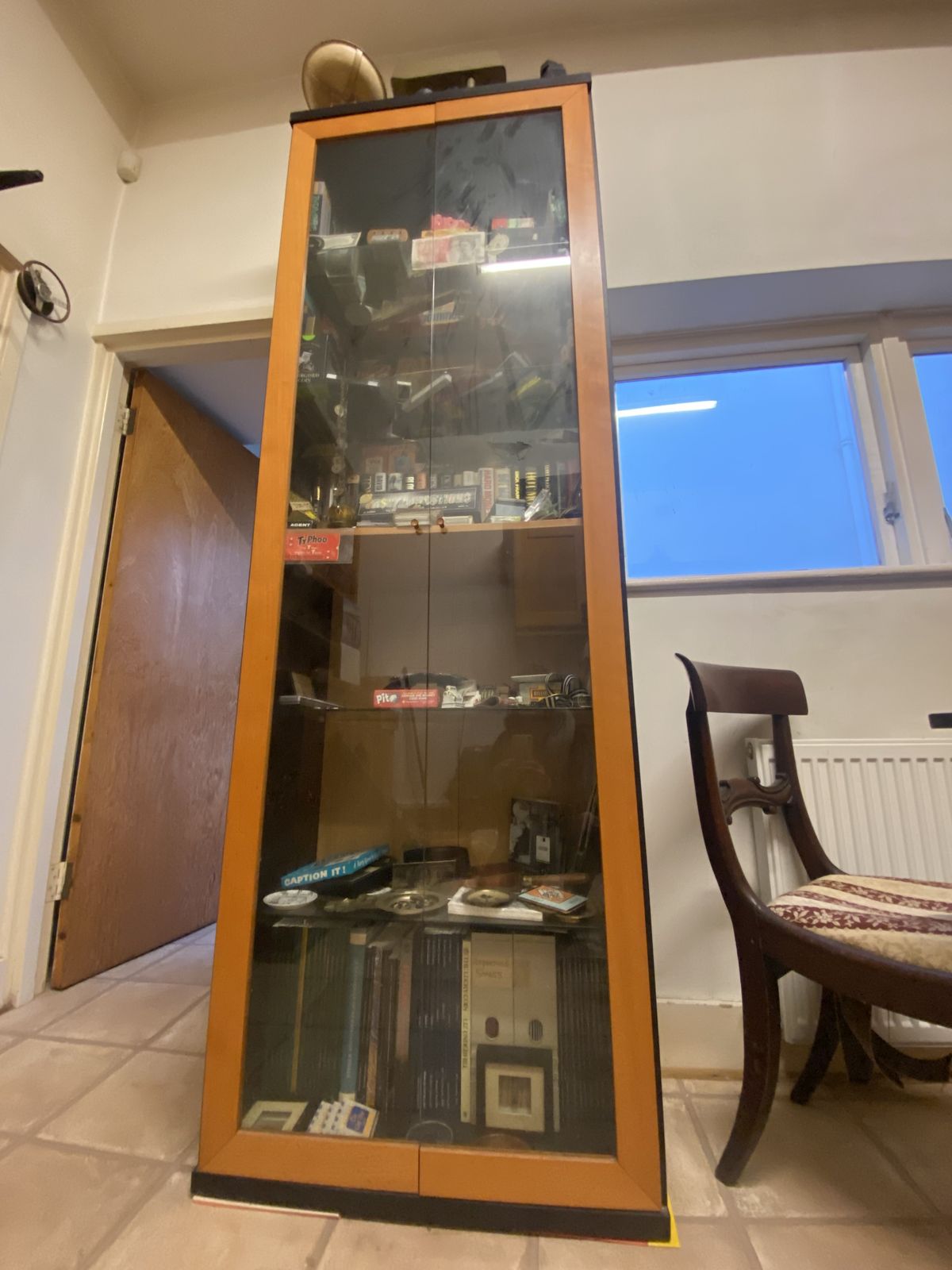 Display Cabinet (Large) Used To House Collectibles. Glass Doors. 7ft Tall. photo vinterior