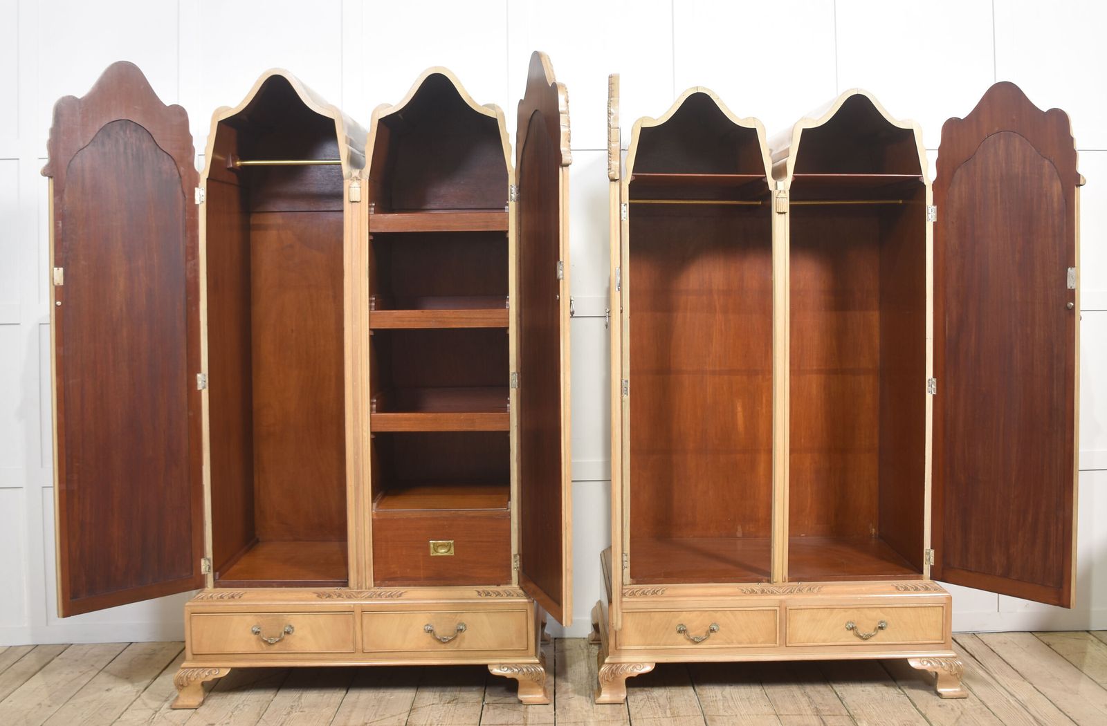 photo for sale Near Pair Of Walnut Wardrobes