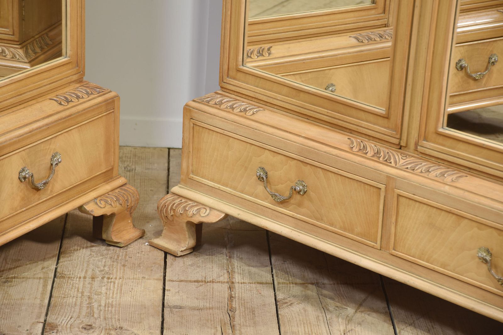 photo buy Near Pair Of Walnut Wardrobes