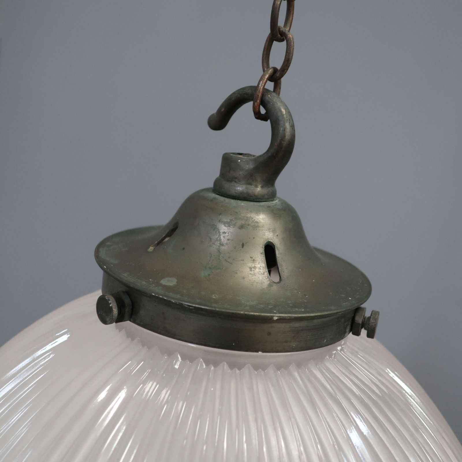 Two Part Holophane Pendant Light photo Lighting
