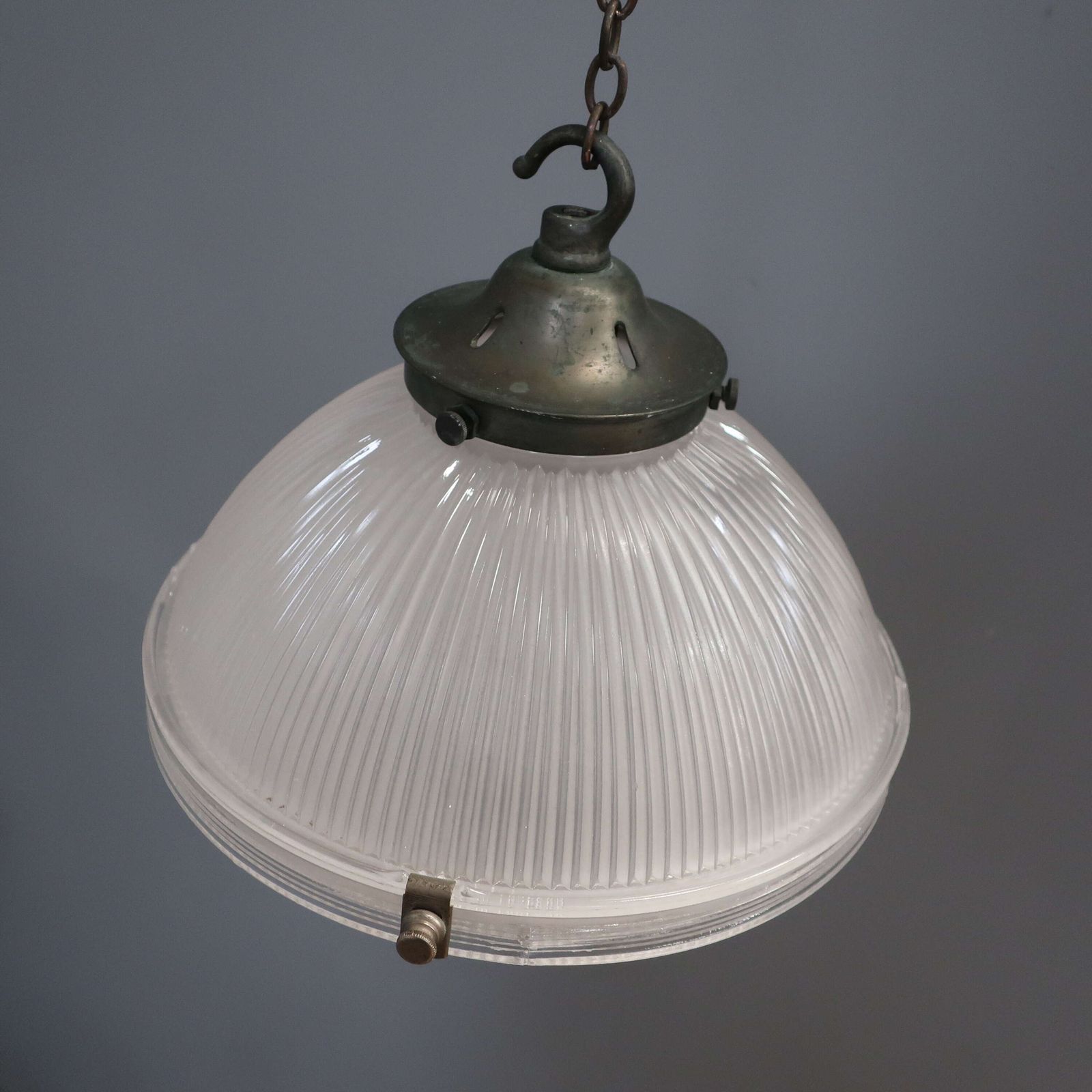 Two Part Holophane Pendant Light photo vintage
