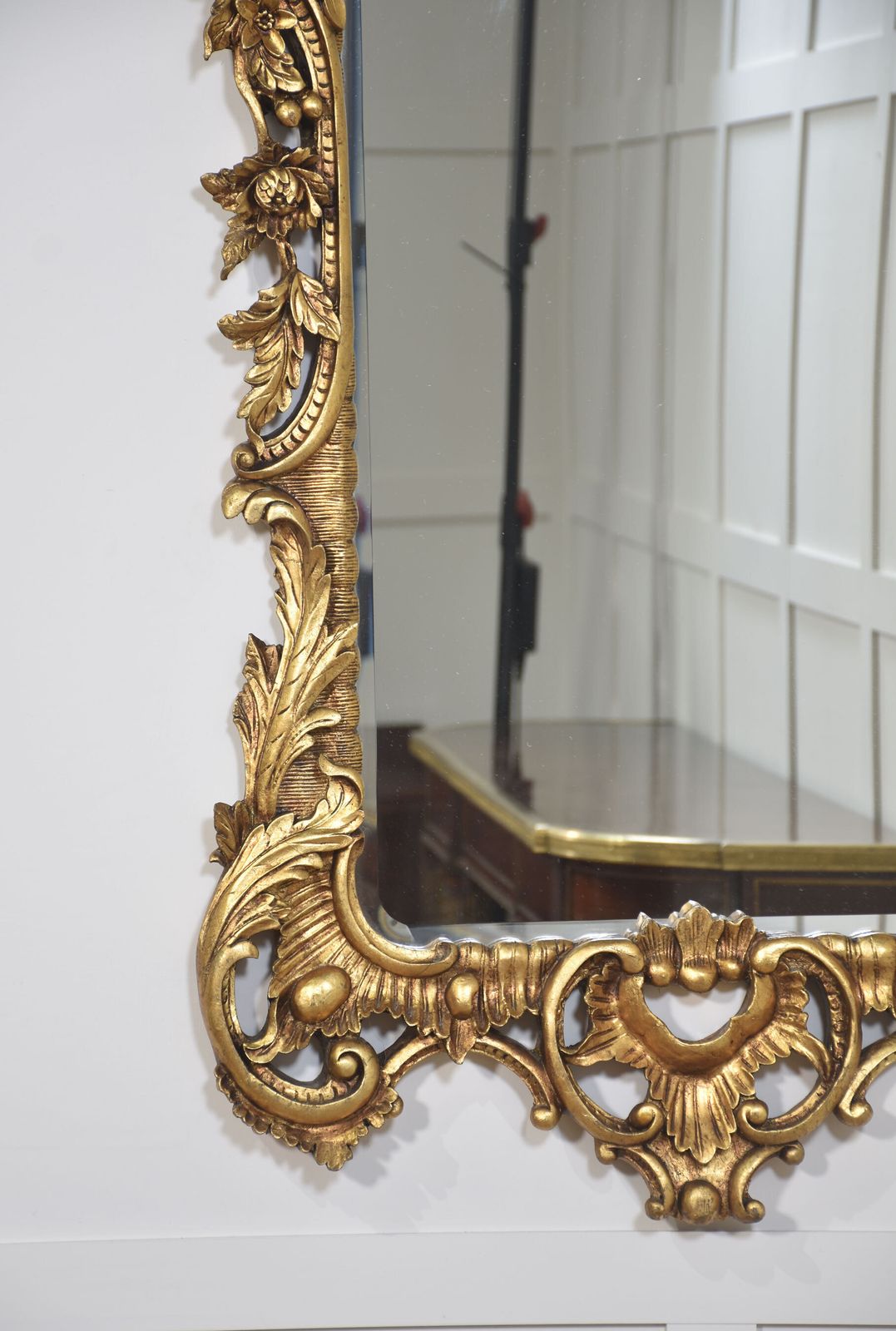 3954.0 Pair Of Baroque Style Carved And Gilded Mirrors photo